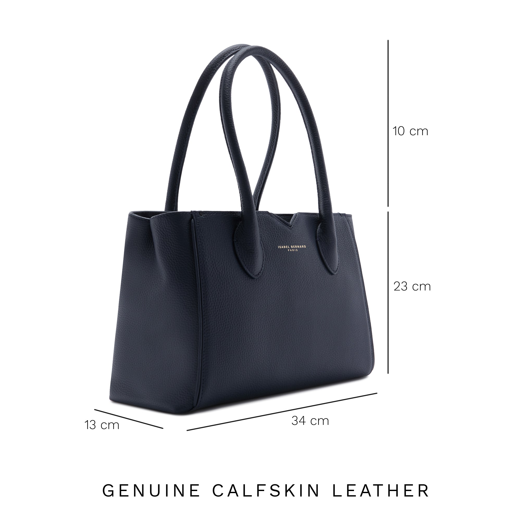 Honoré Cloe Midi blue calfskin leather handbag