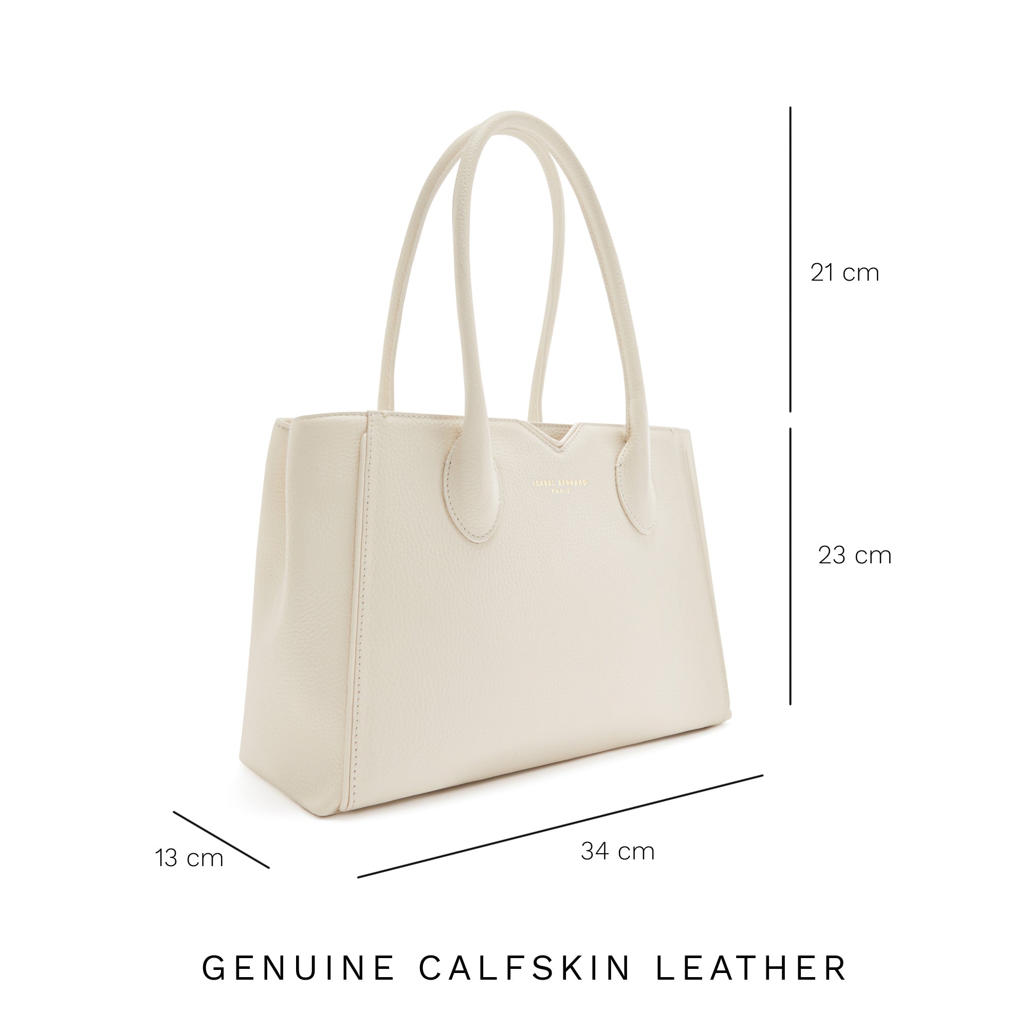 Cadeau d'Isabel cream calfskin leather handbag and wallet set
