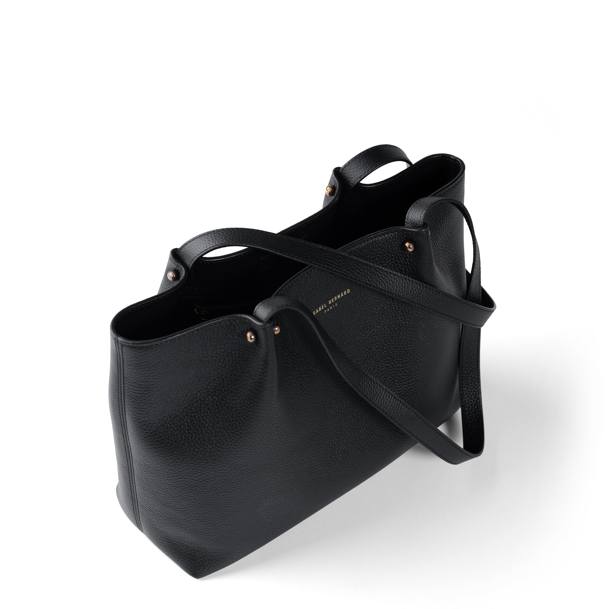 Cadeau d'Isabel black calfskin leather shopper and wallet set