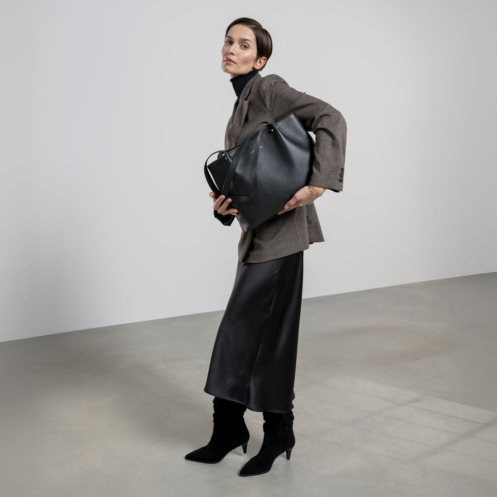 Honoré Nata black leather shopper calfskin leather