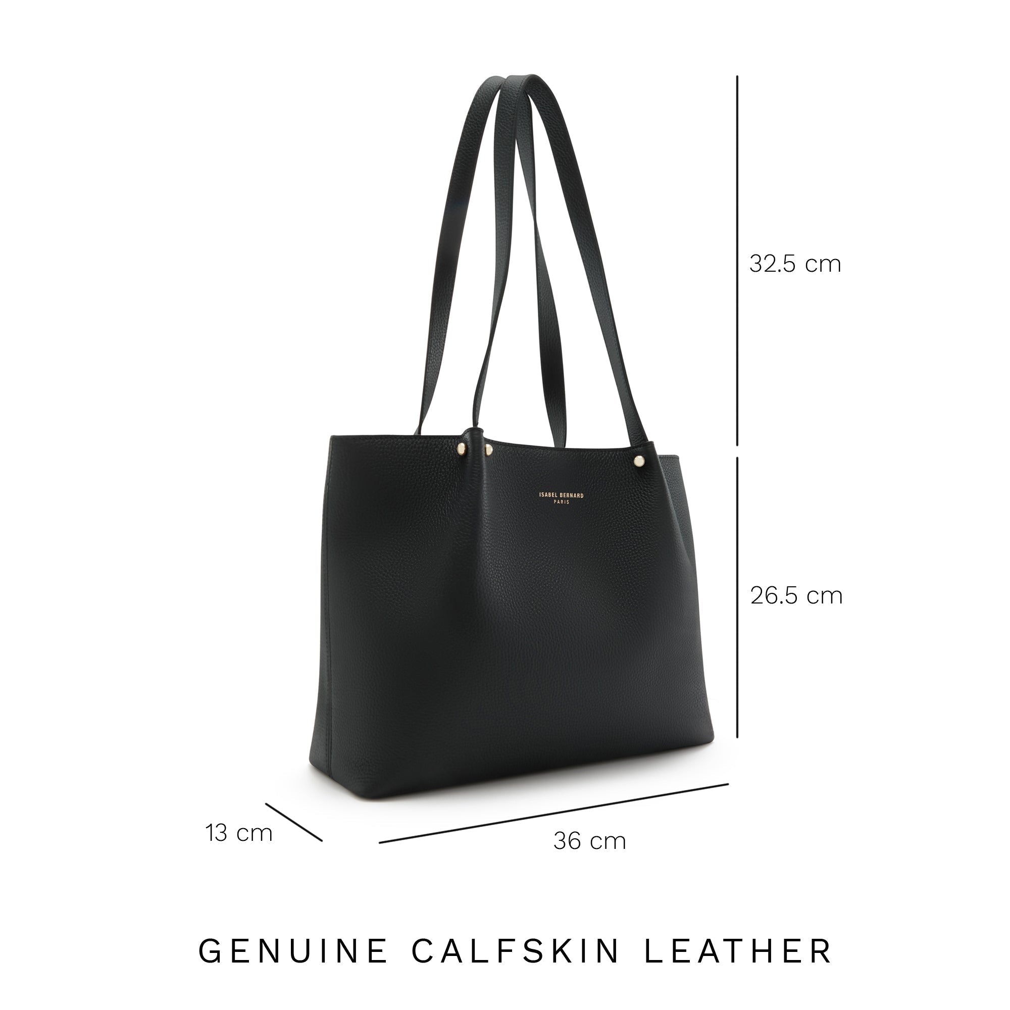 Cadeau d'Isabel black calfskin leather shopper and wallet set
