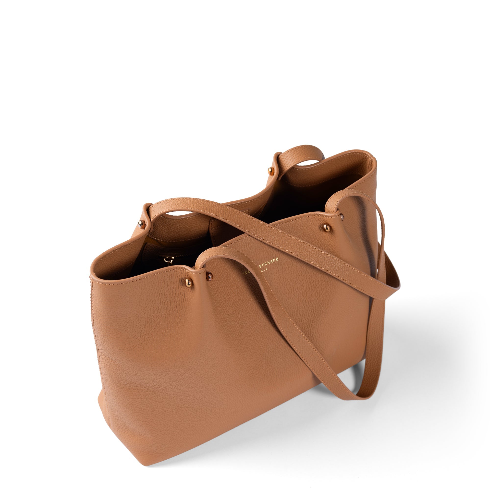 Cadeau d'Isabel camel calfskin leather shopper and wallet set