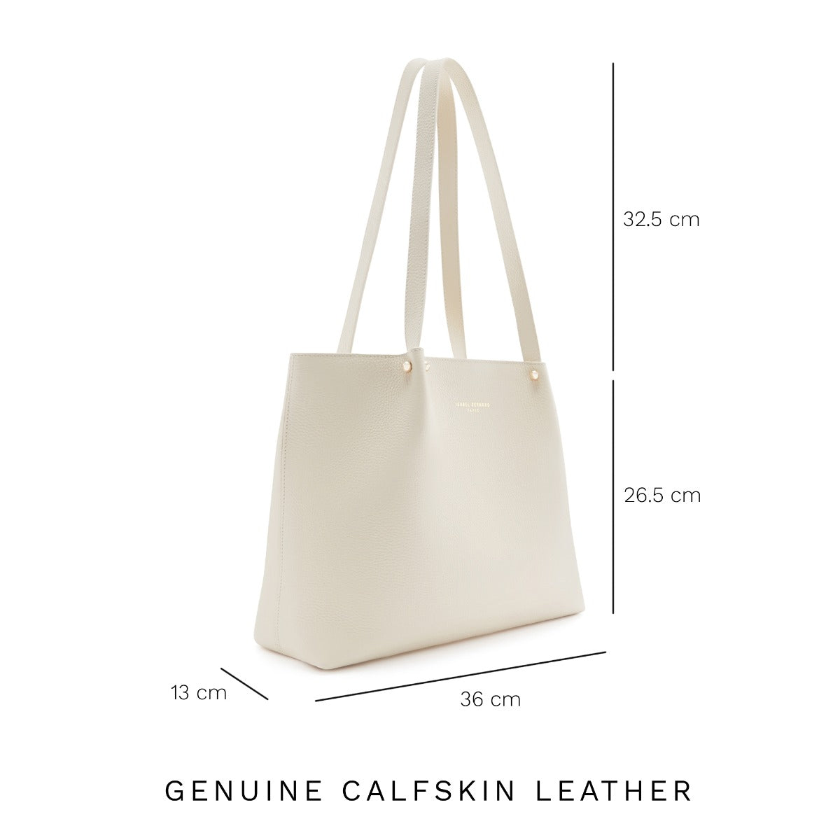 Cadeau d'Isabel cream calfskin leather shopper and wallet set