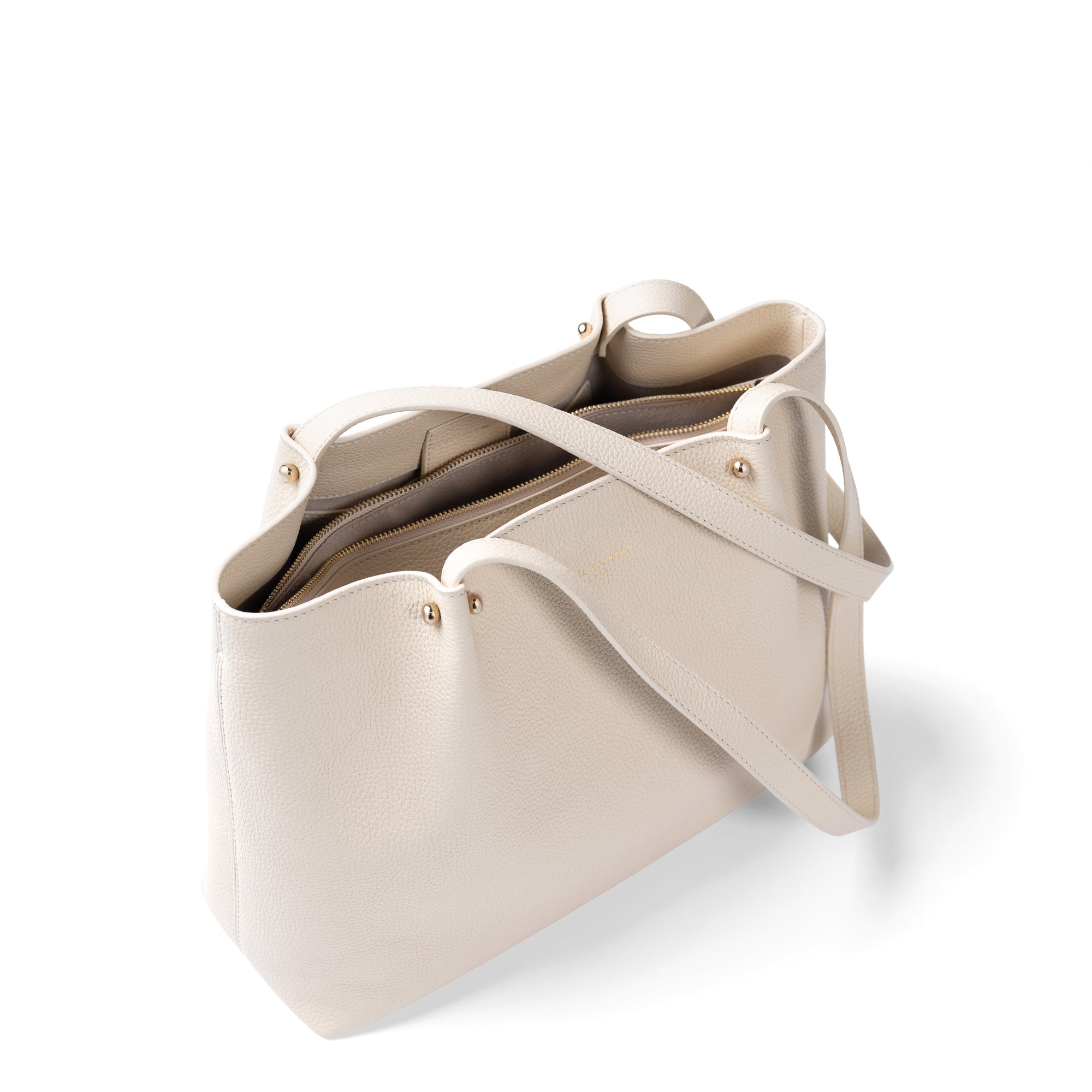 Cadeau d'Isabel cream calfskin leather shopper and wallet set