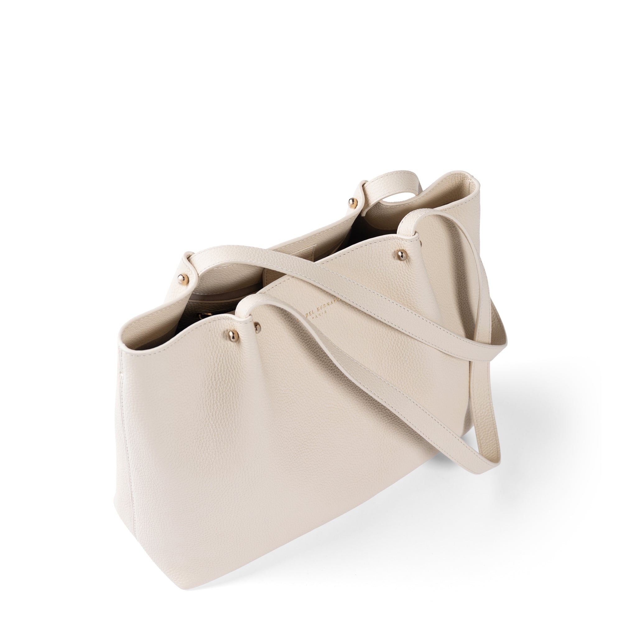 Cadeau d'Isabel cream calfskin leather shopper and wallet set