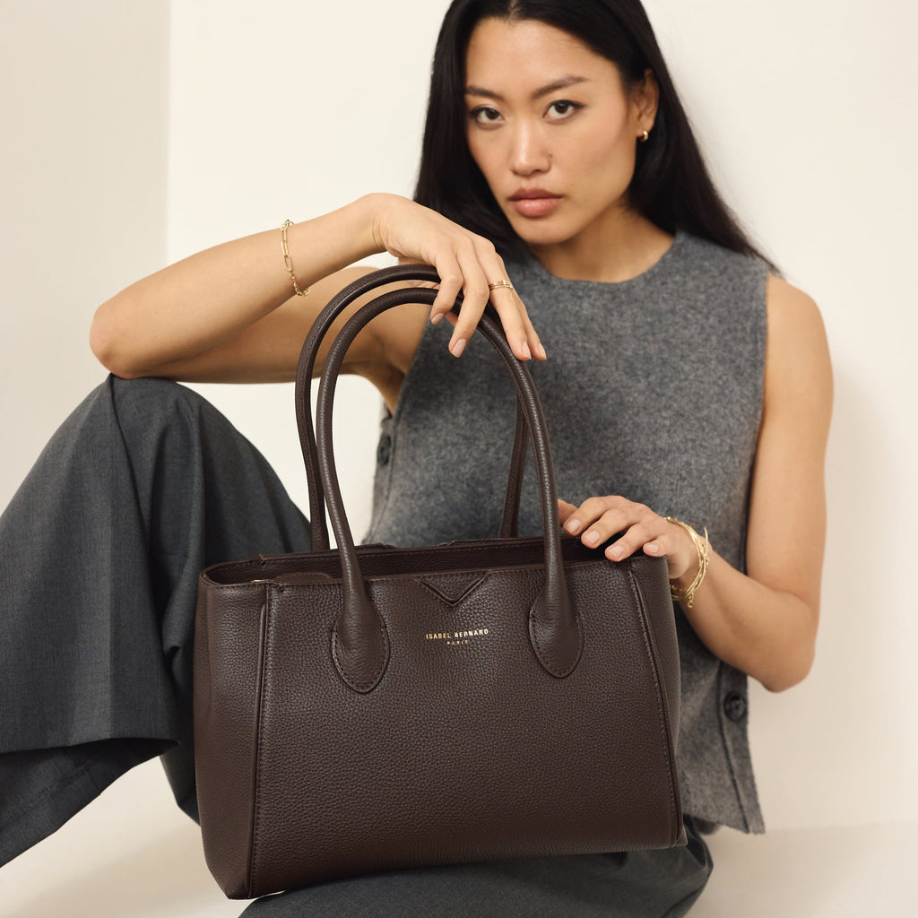 Honoré Cloe brown calfskin leather handbag