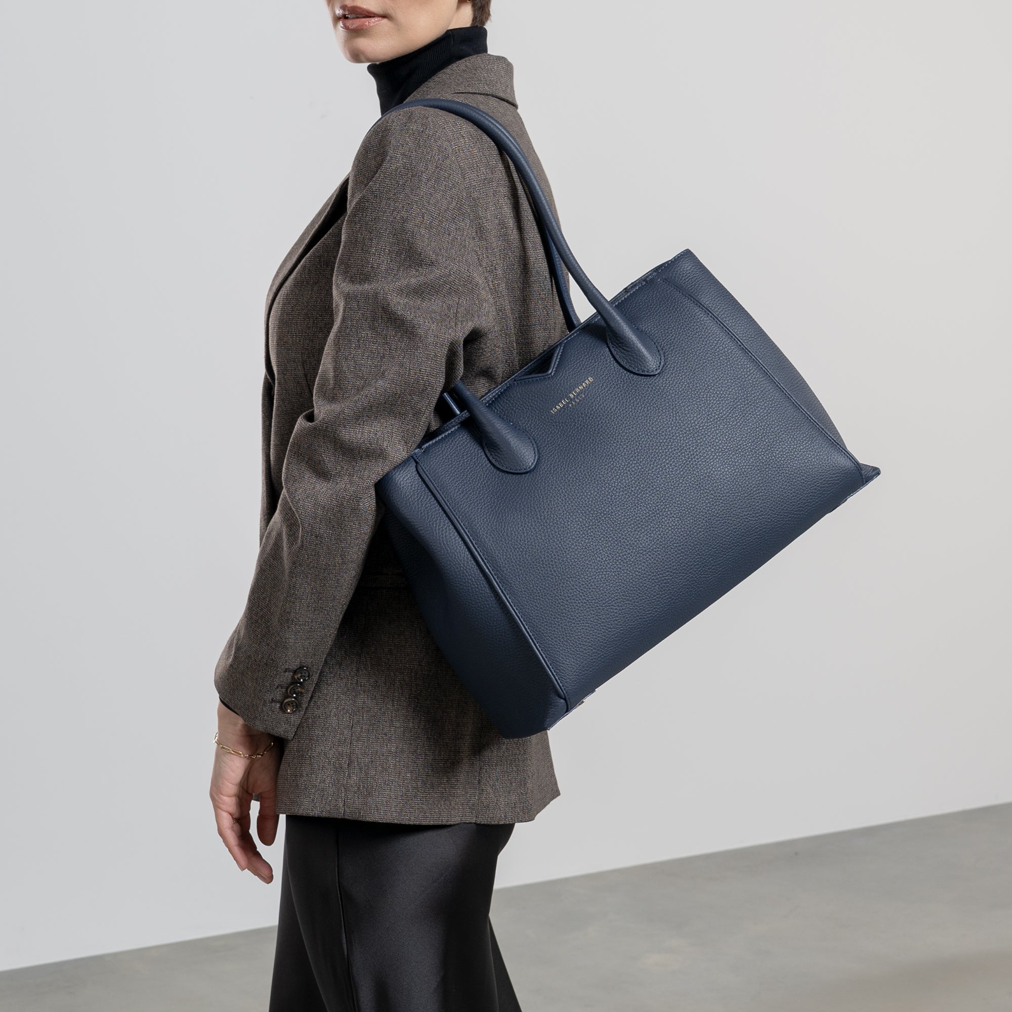Honoré Cloe blue calfskin leather handbag