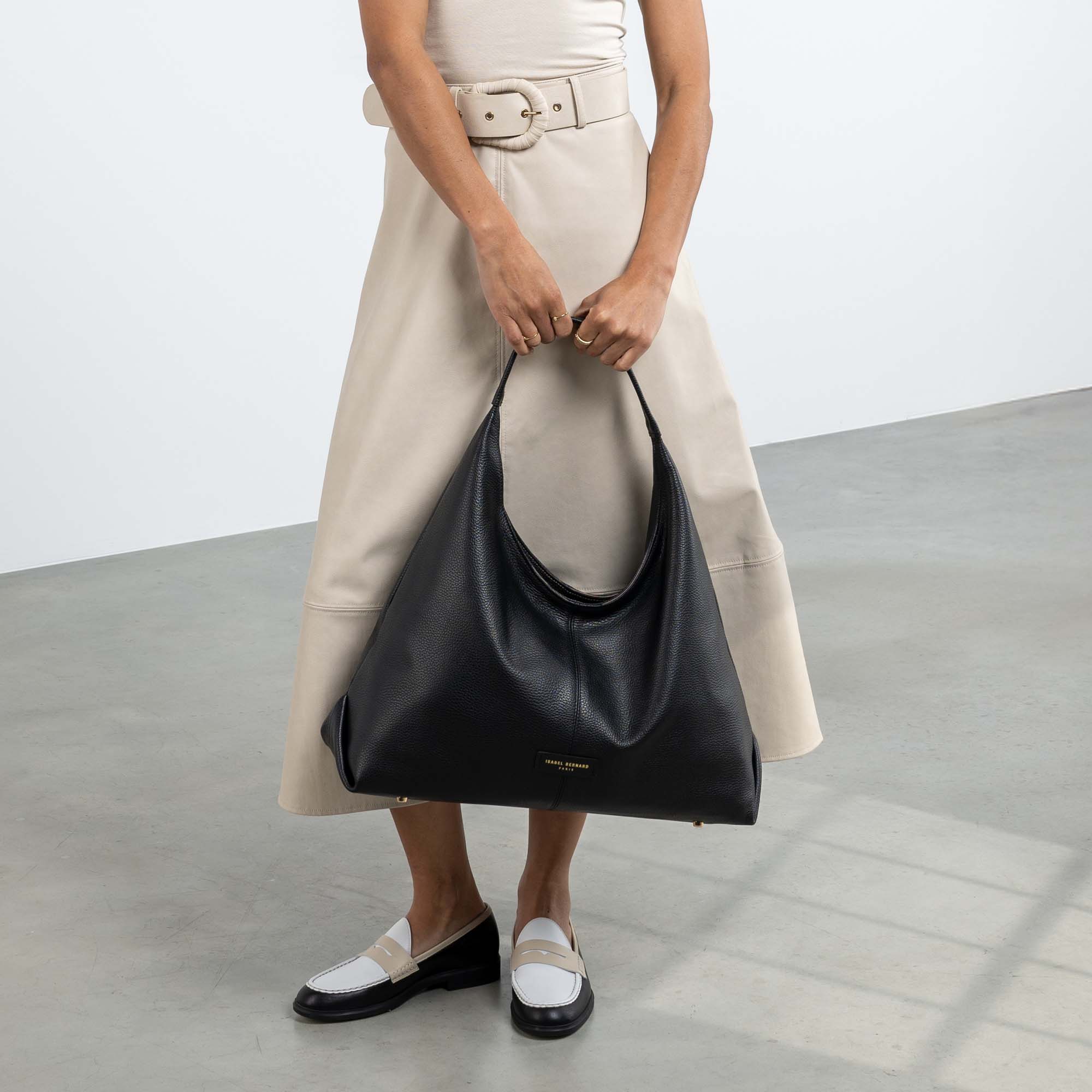 Honoré Grace black calfskin leather shoulder bag