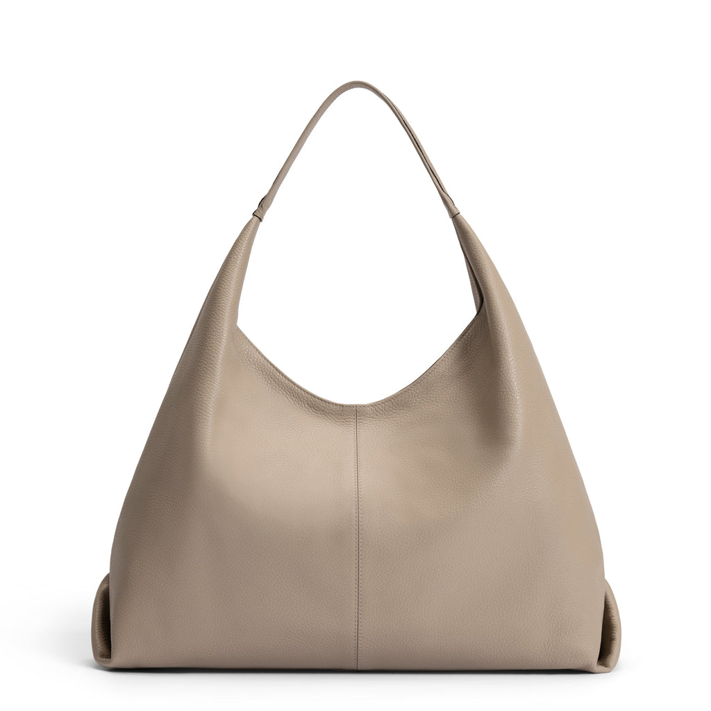 Honoré Grace taupe calfskin leather shoulder bag