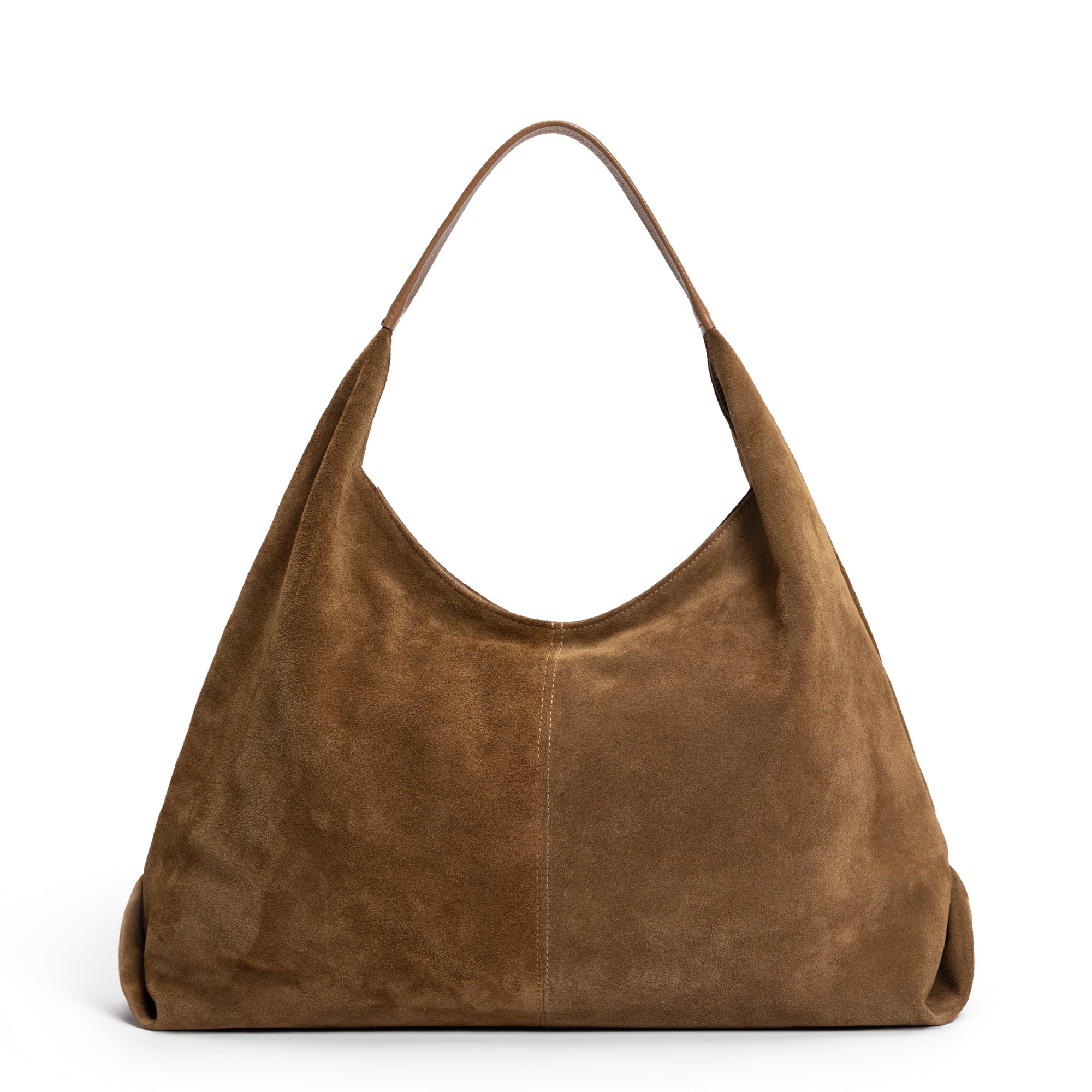 Honoré Grace brown suede shoulder bag