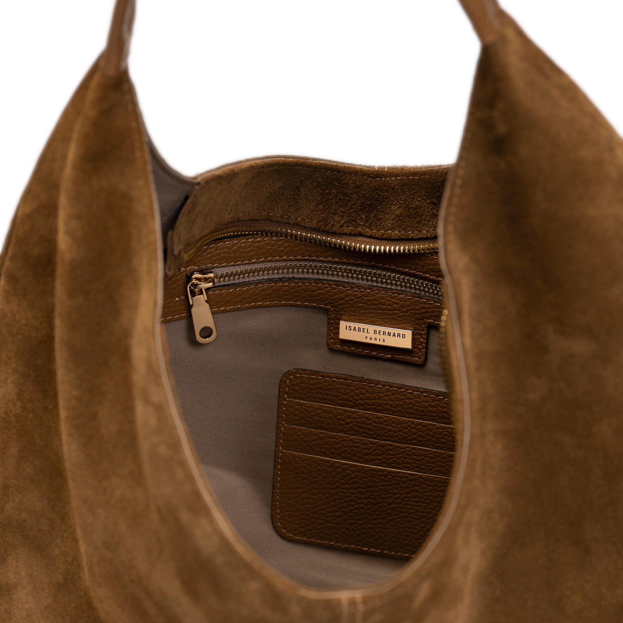 Honoré Grace brown suede shoulder bag