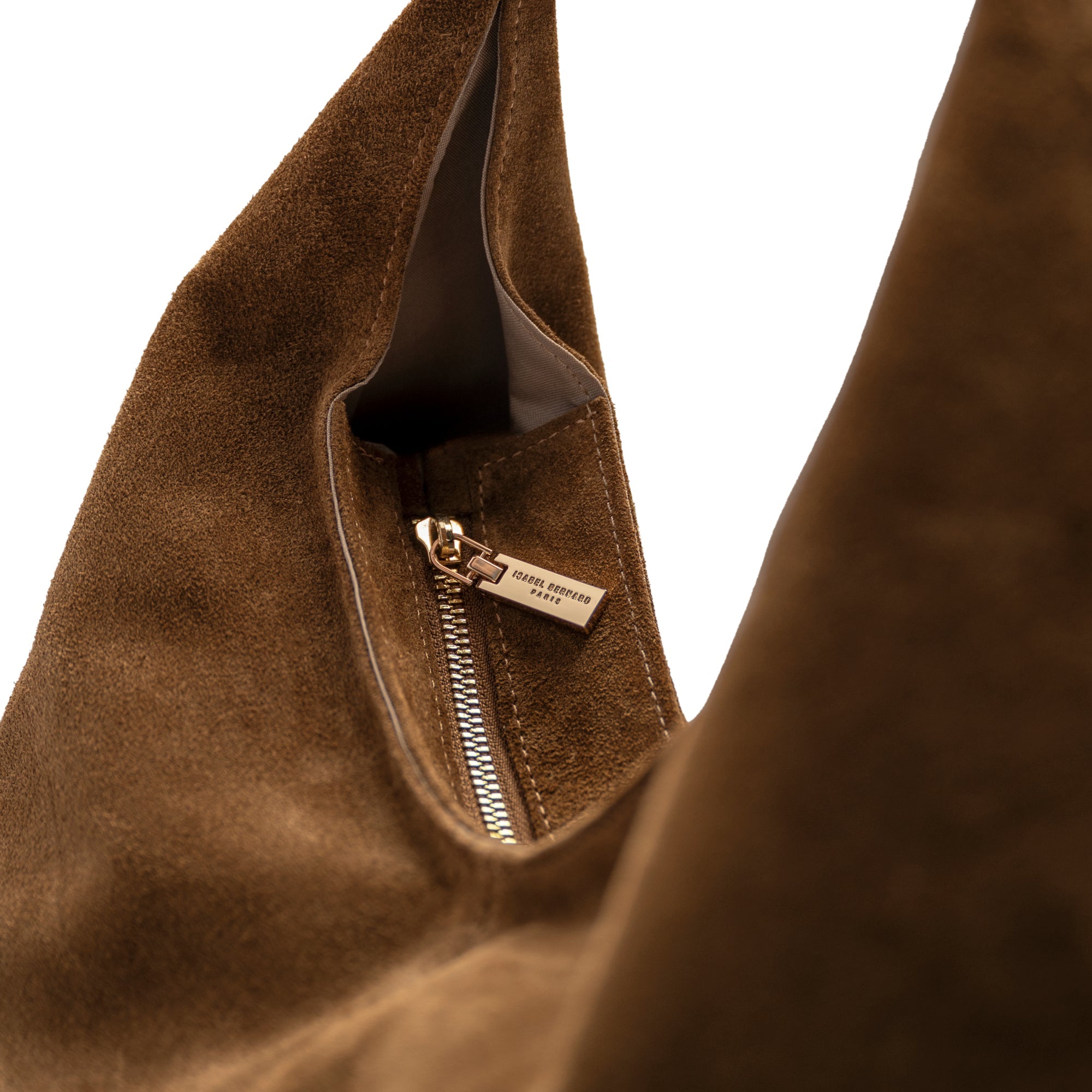 Honoré Grace brown suede shoulder bag