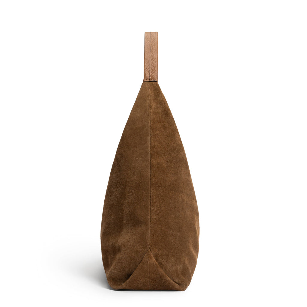 Honoré Grace brown suede shoulder bag