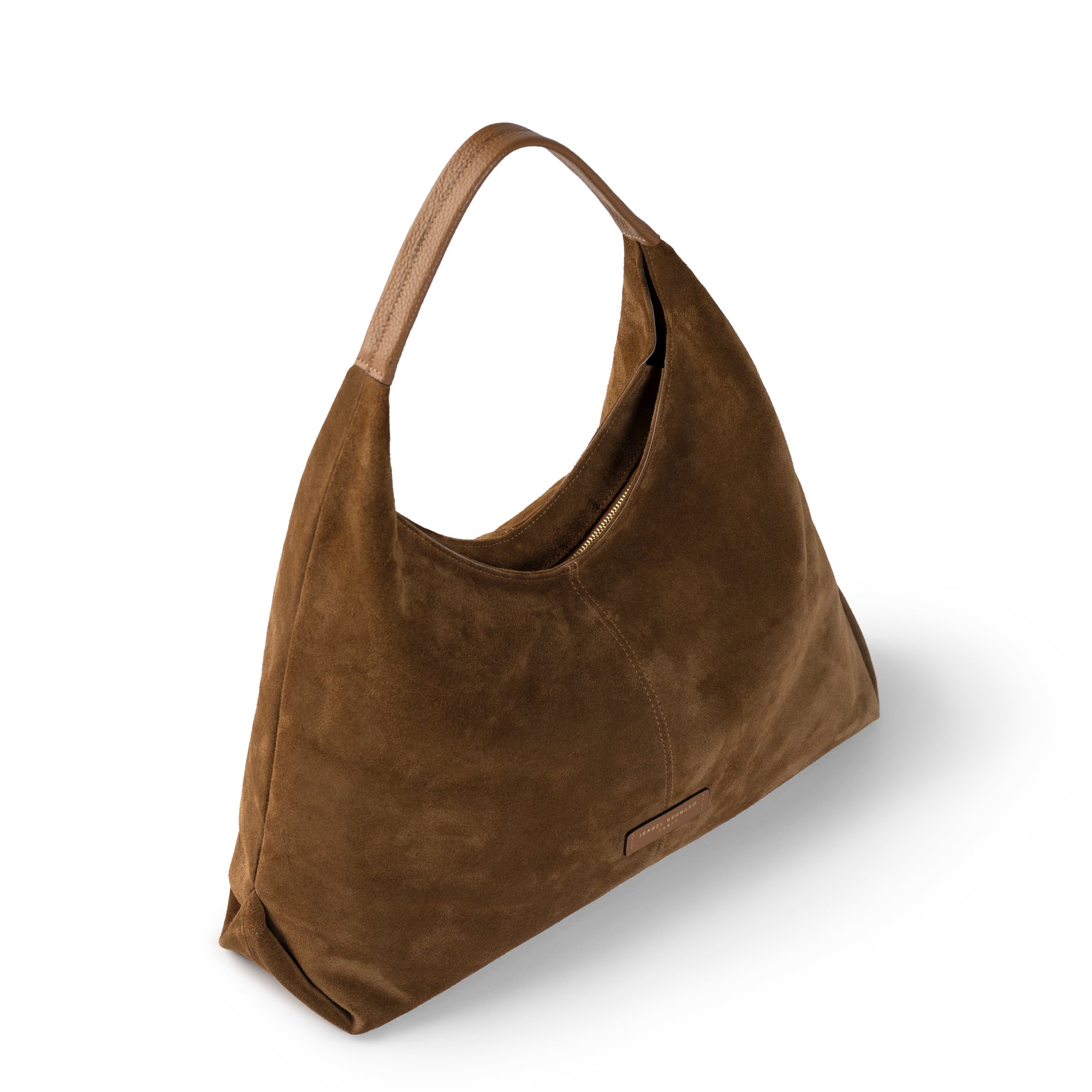 Honoré Grace brown suede shoulder bag