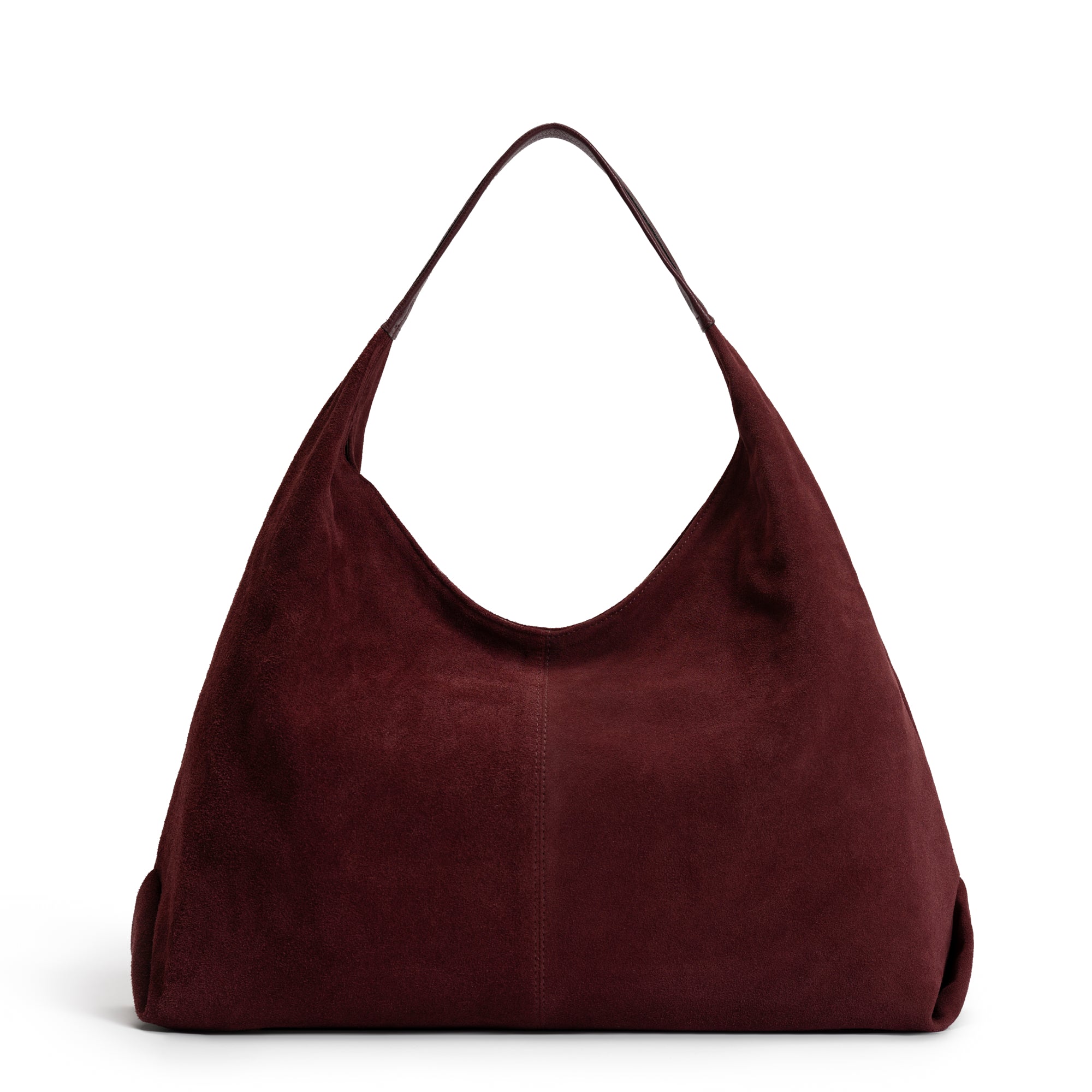 Honoré Grace dark bordeaux suede shoulder bag