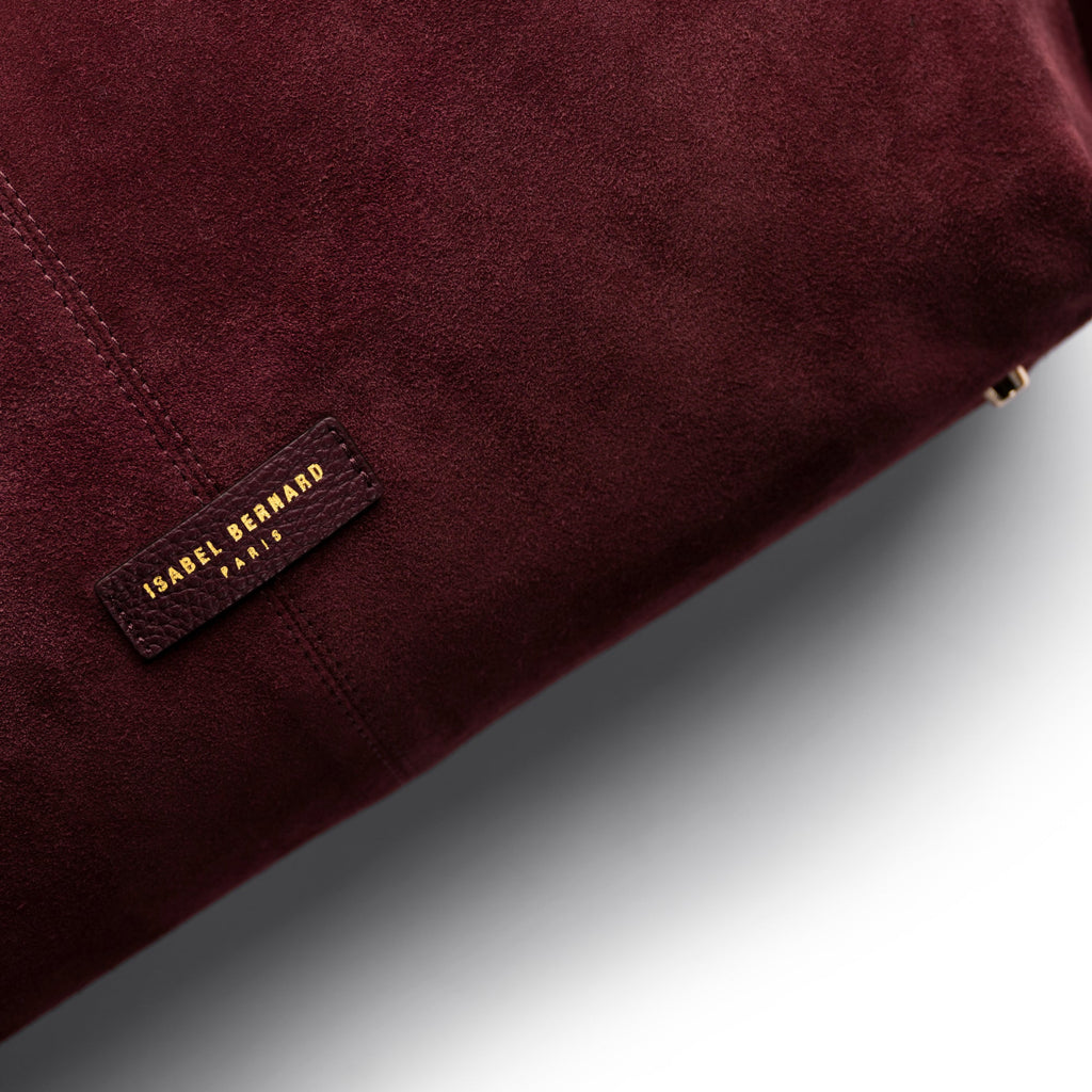 Honoré Grace dark bordeaux suede shoulder bag