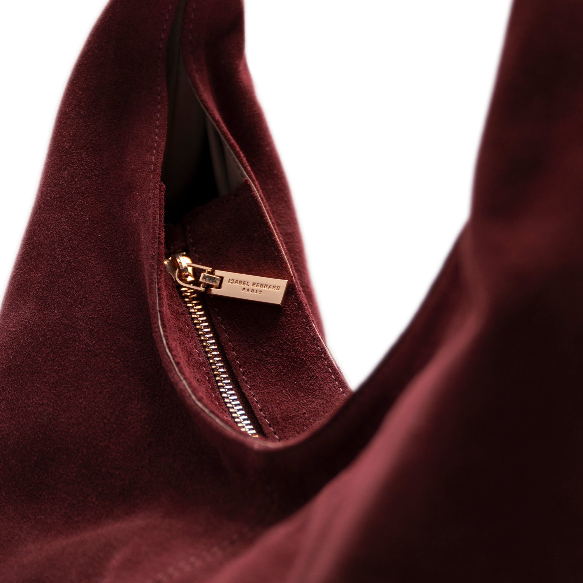 Honoré Grace dark bordeaux suede shoulder bag