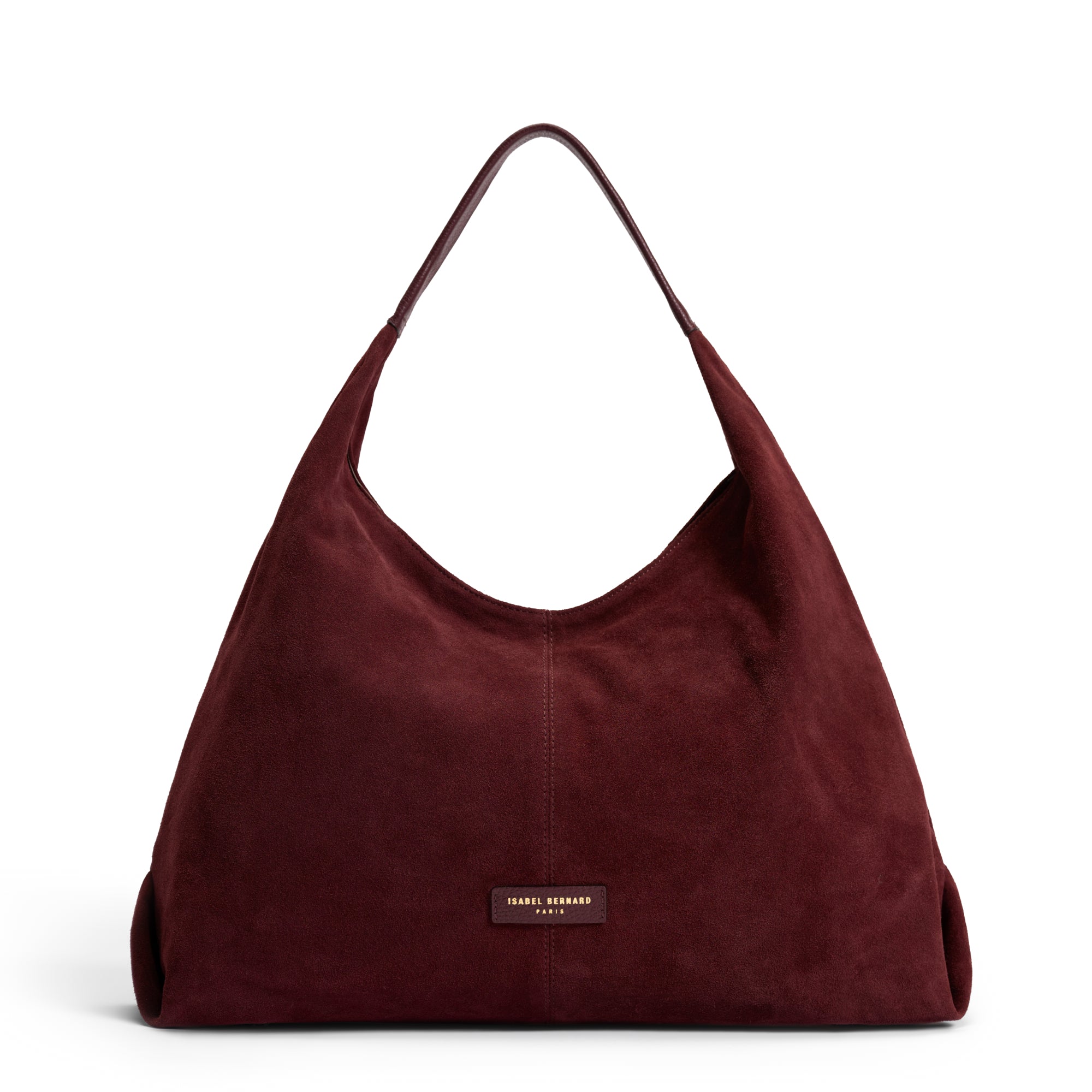 Honoré Grace dark bordeaux suede shoulder bag