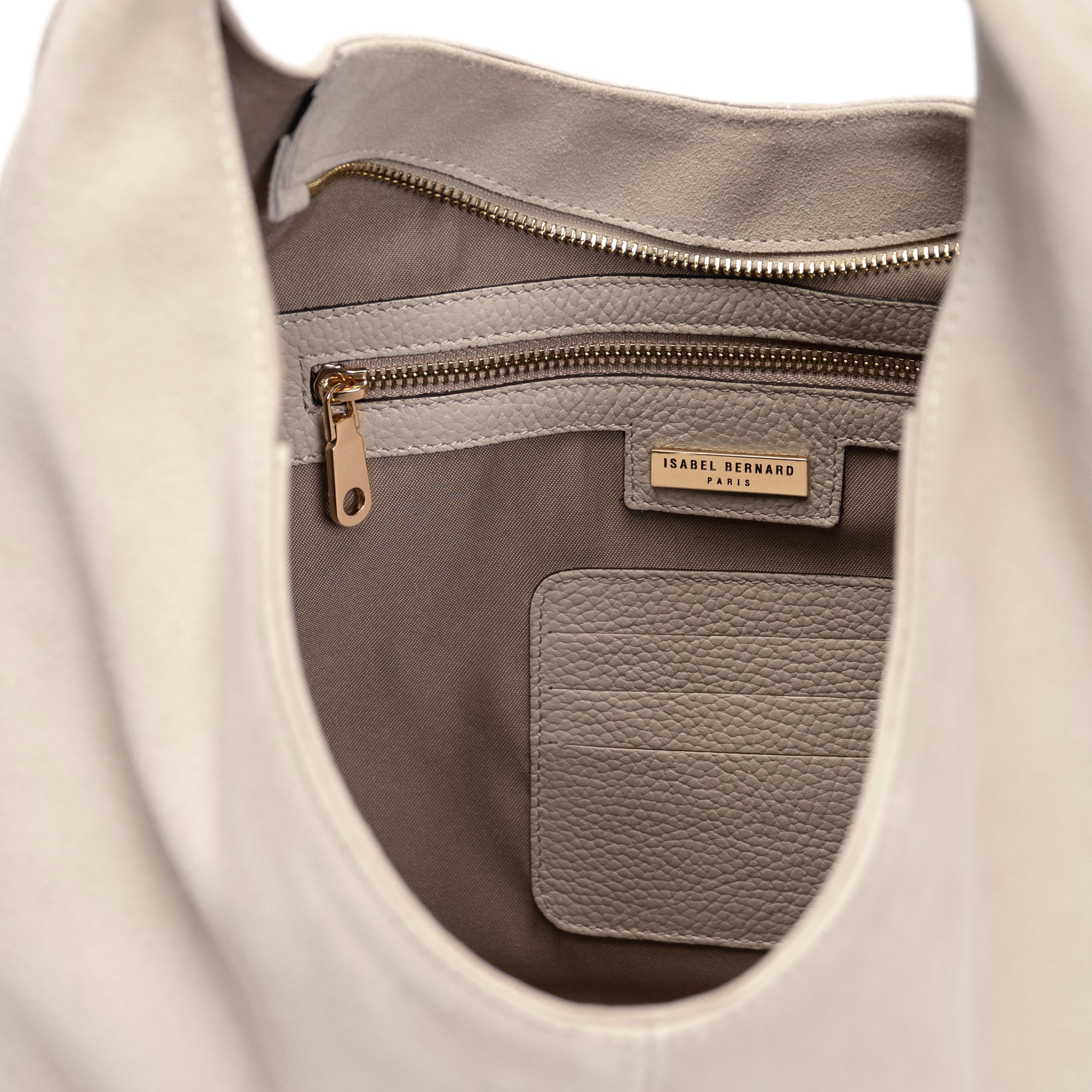 Honoré Grace cream suede shoulder bag