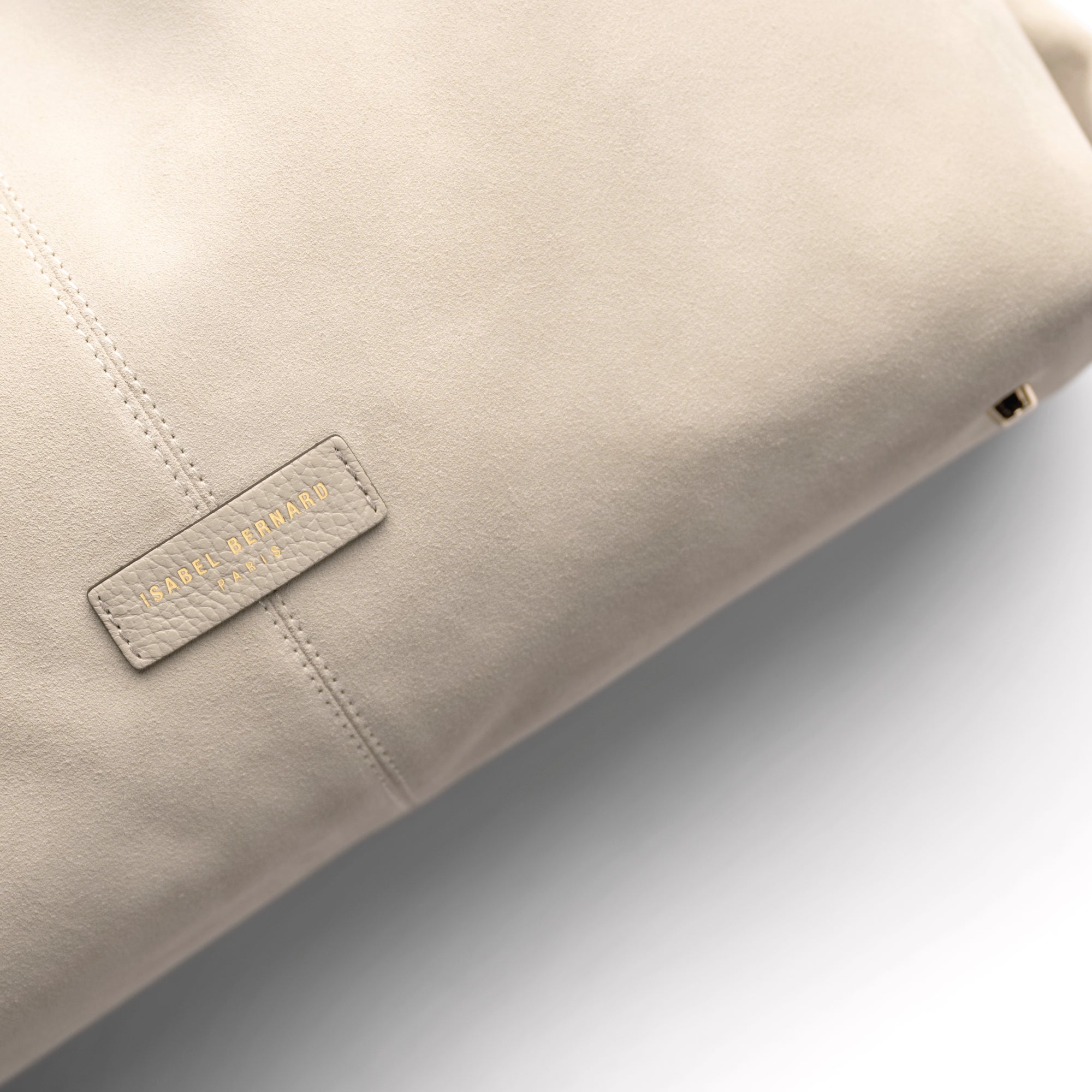 Honoré Grace cream suede shoulder bag