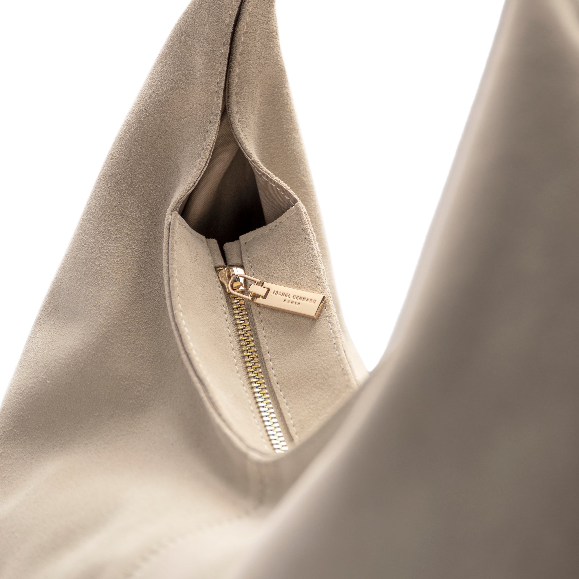 Honoré Grace cream suede shoulder bag