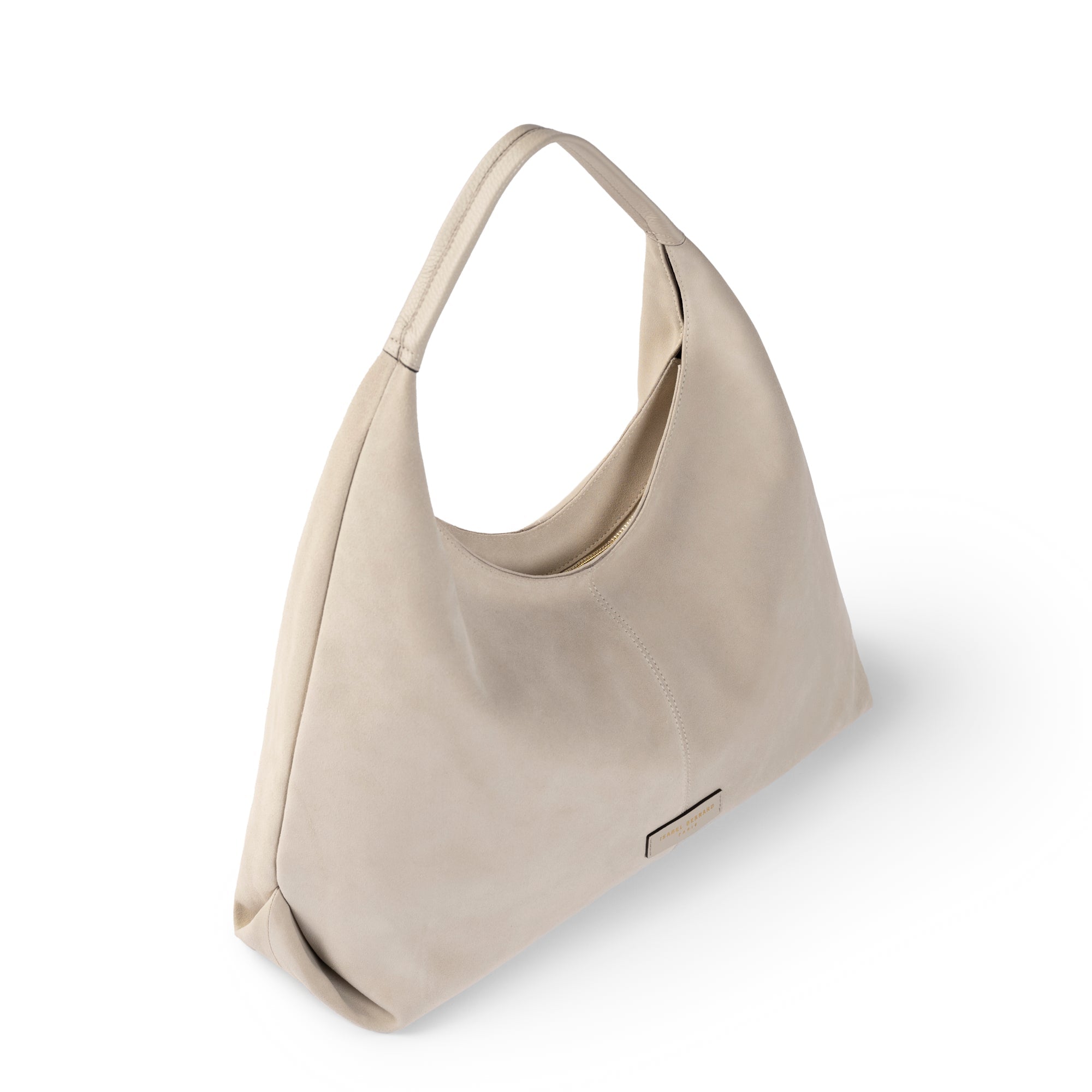Honoré Grace cream suede shoulder bag