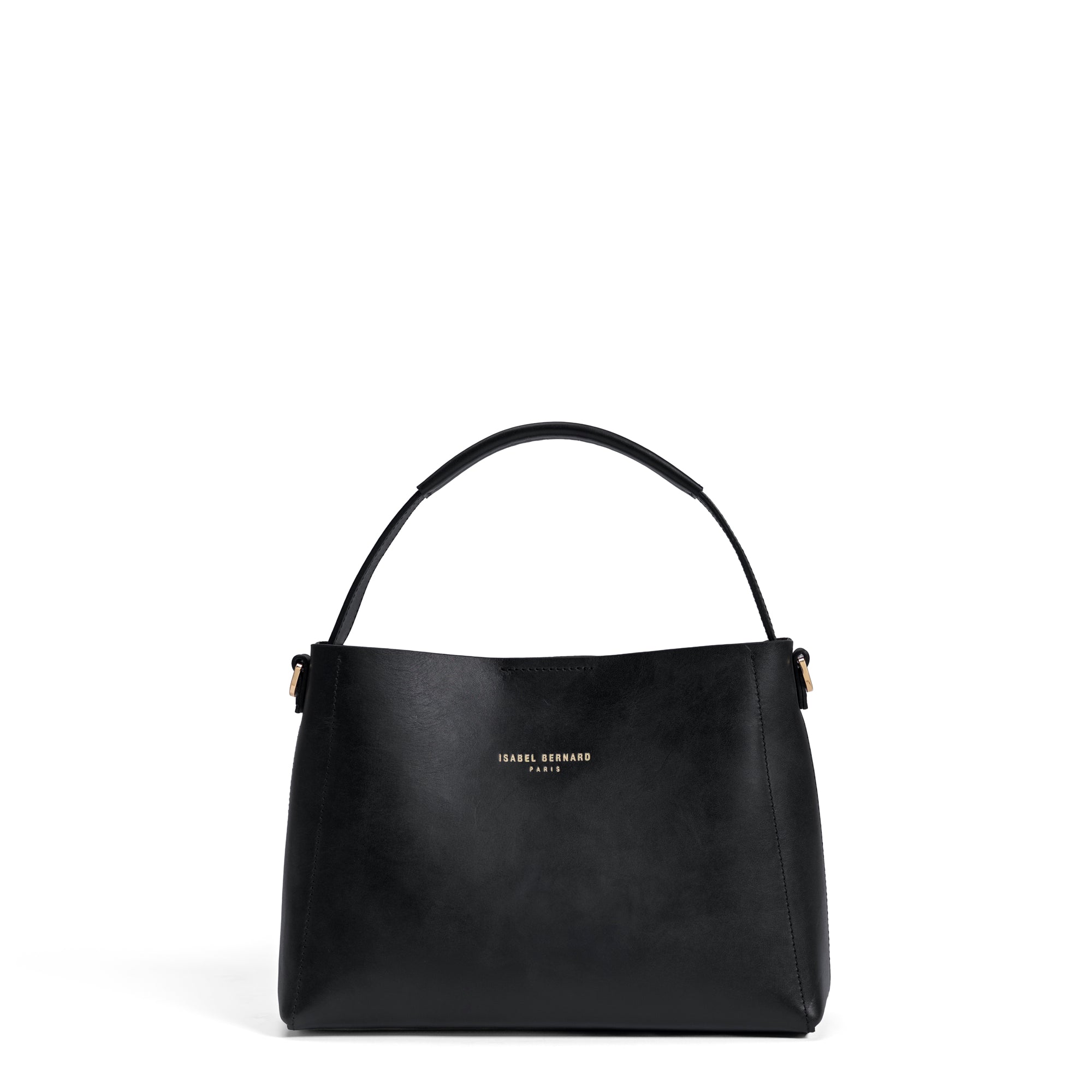 Montmartre Béatrice Midi black vegetable tanned leather handbag