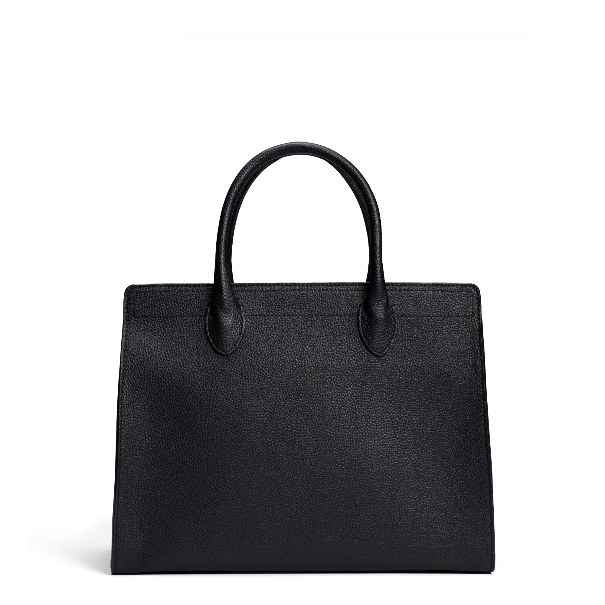 Honoré Nadine black calfskin leather handbag with 13 inch laptop pocket