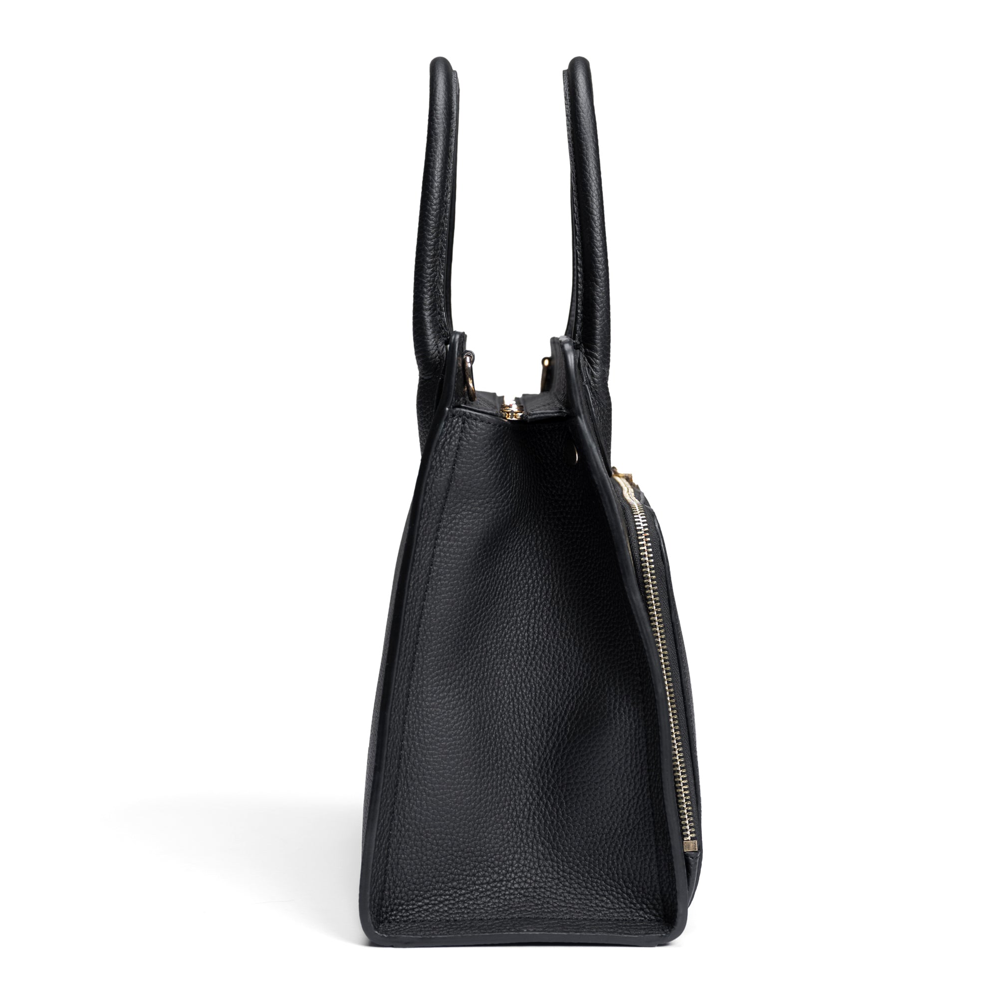 Honoré Nadine black calfskin leather handbag with 13 inch laptop pocket