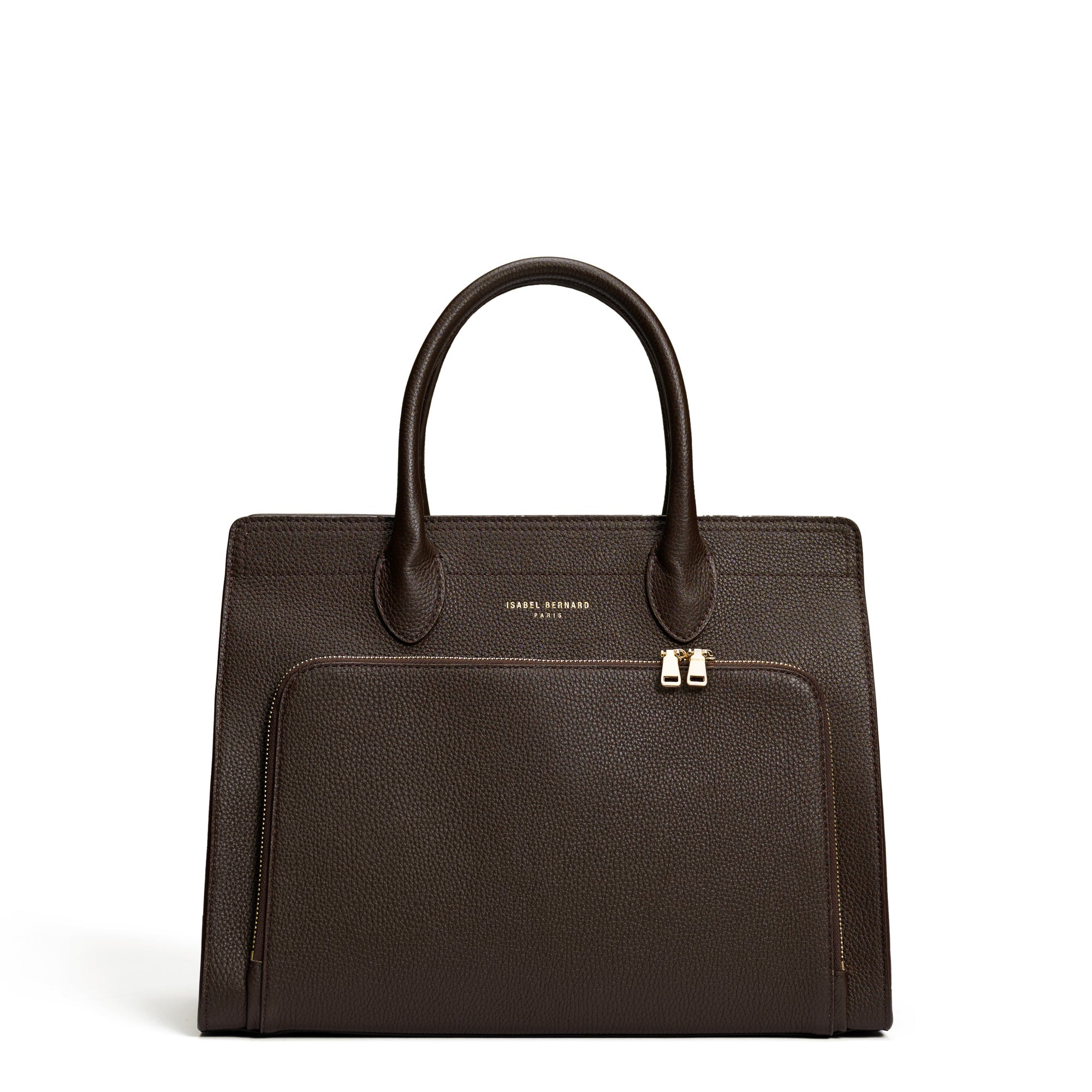 Honoré Nadine brown calfskin leather handbag with 13 inch laptop pocket