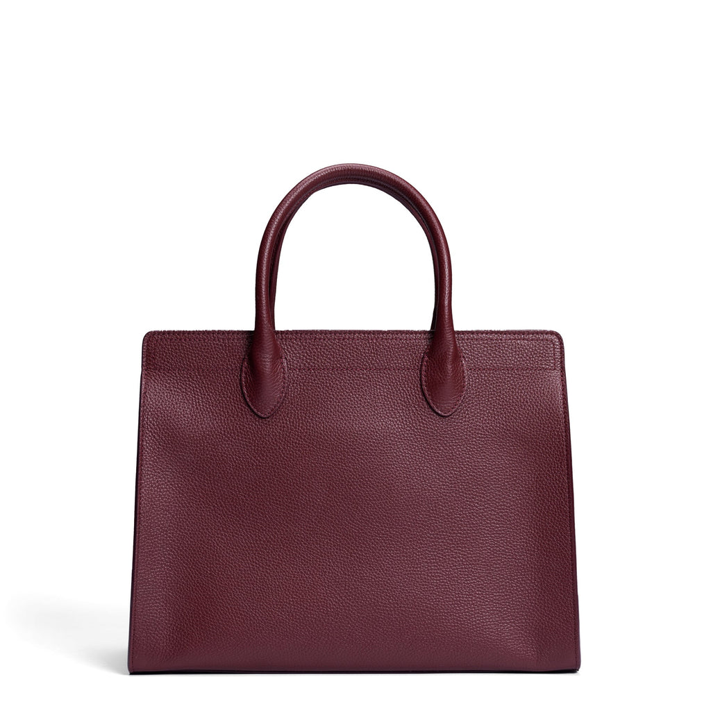Honoré Nadine red calfskin leather handbag with 13 inch laptop pocket