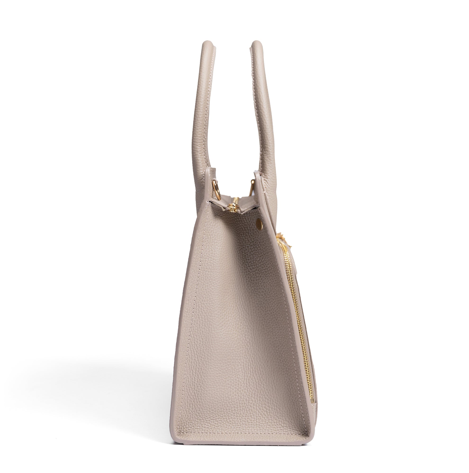 Honoré Nadine taupe calfskin leather handbag with 13 inch laptop pocket