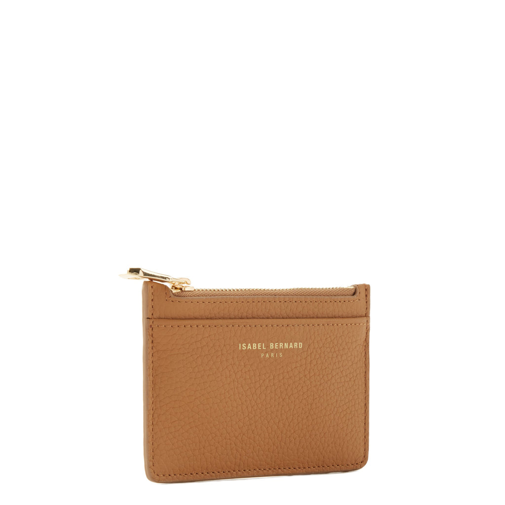 Cadeau d'Isabel camel calfskin leather handbag and cardholder set
