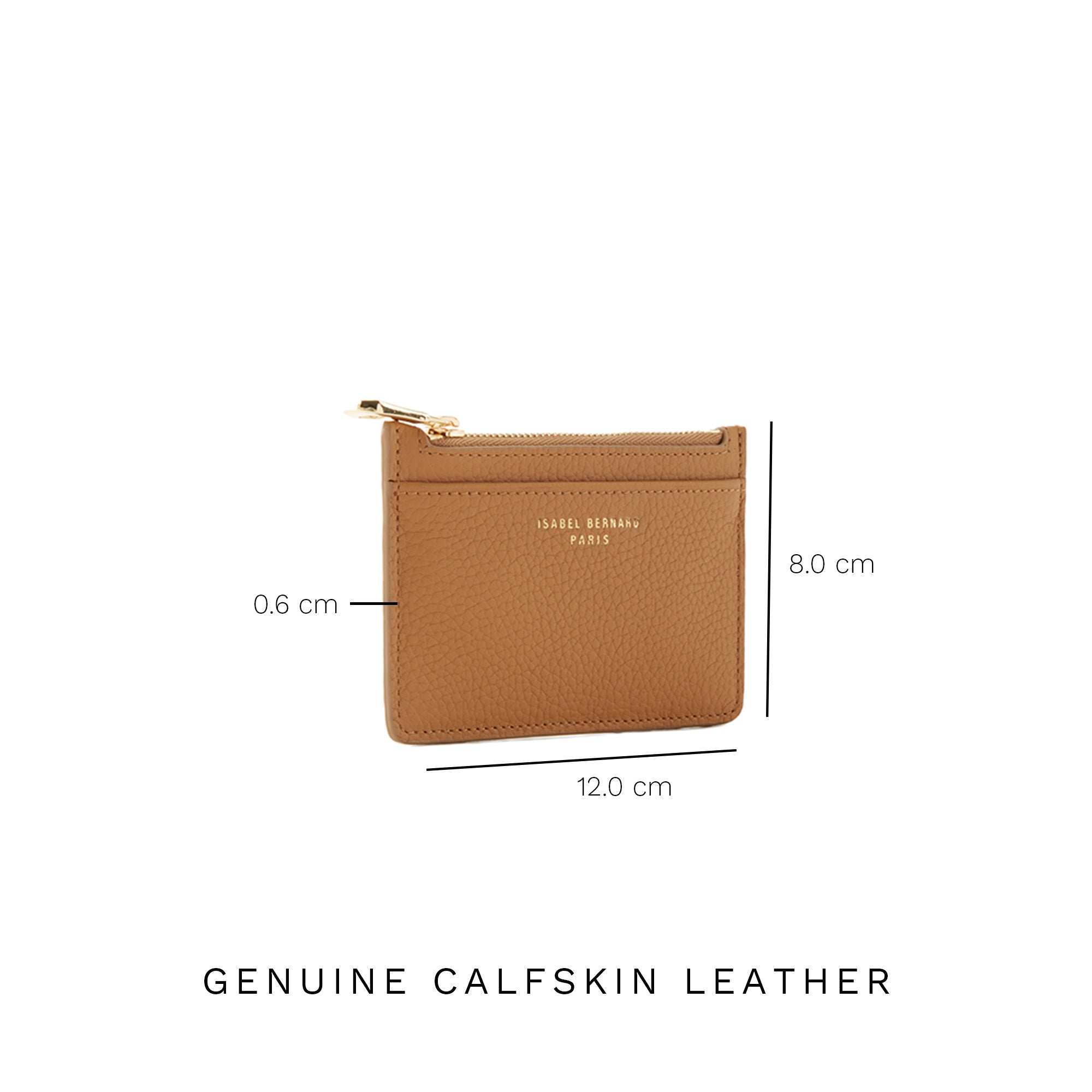 Cadeau d'Isabel camel calfskin leather handbag and cardholder set