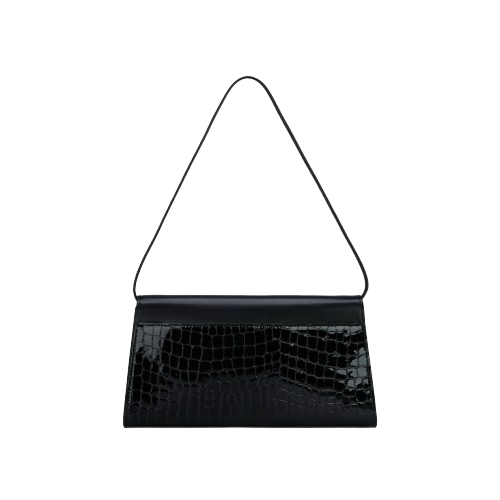 Black Croc Shoulder Bag (Low Stock)
