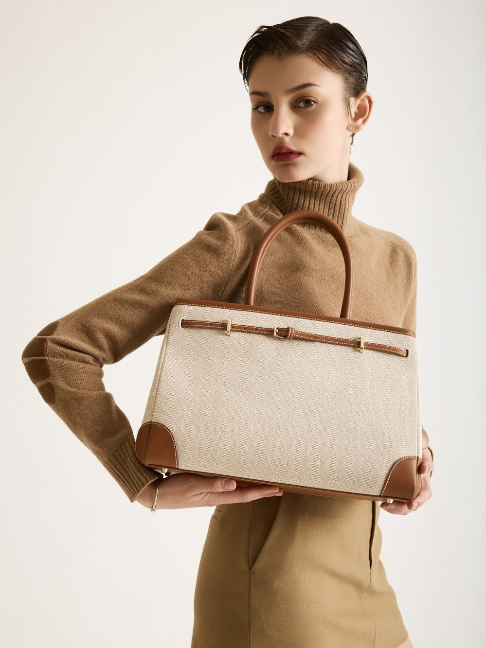 Caramel Canvas Book Tote Bag 33 (Final Sale)