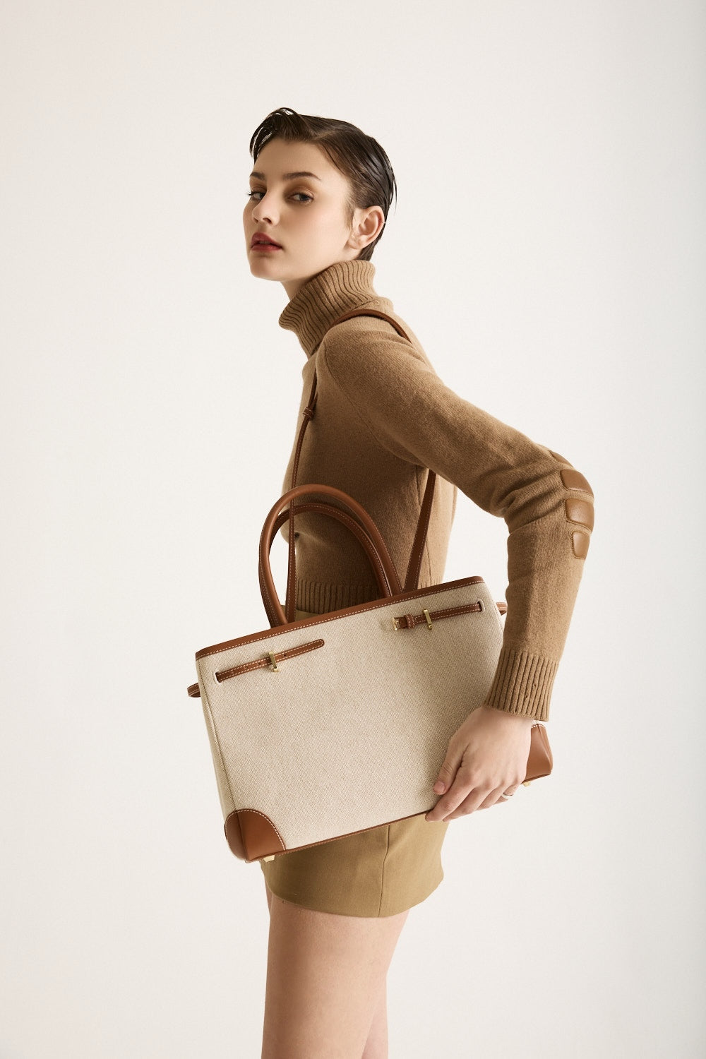 Caramel Canvas Book Tote Bag 33 (Final Sale)