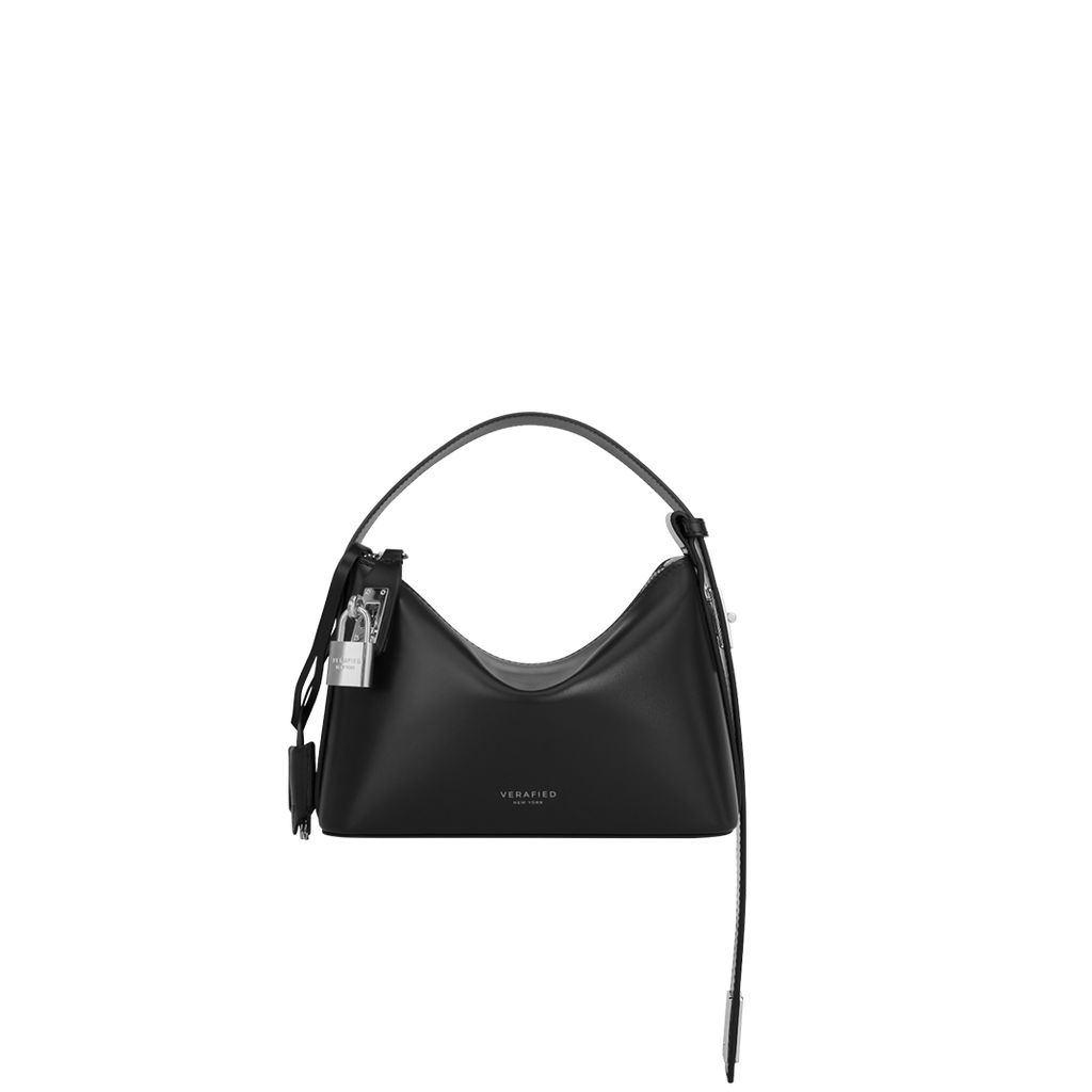 Mini Silver Black Hobo Bag