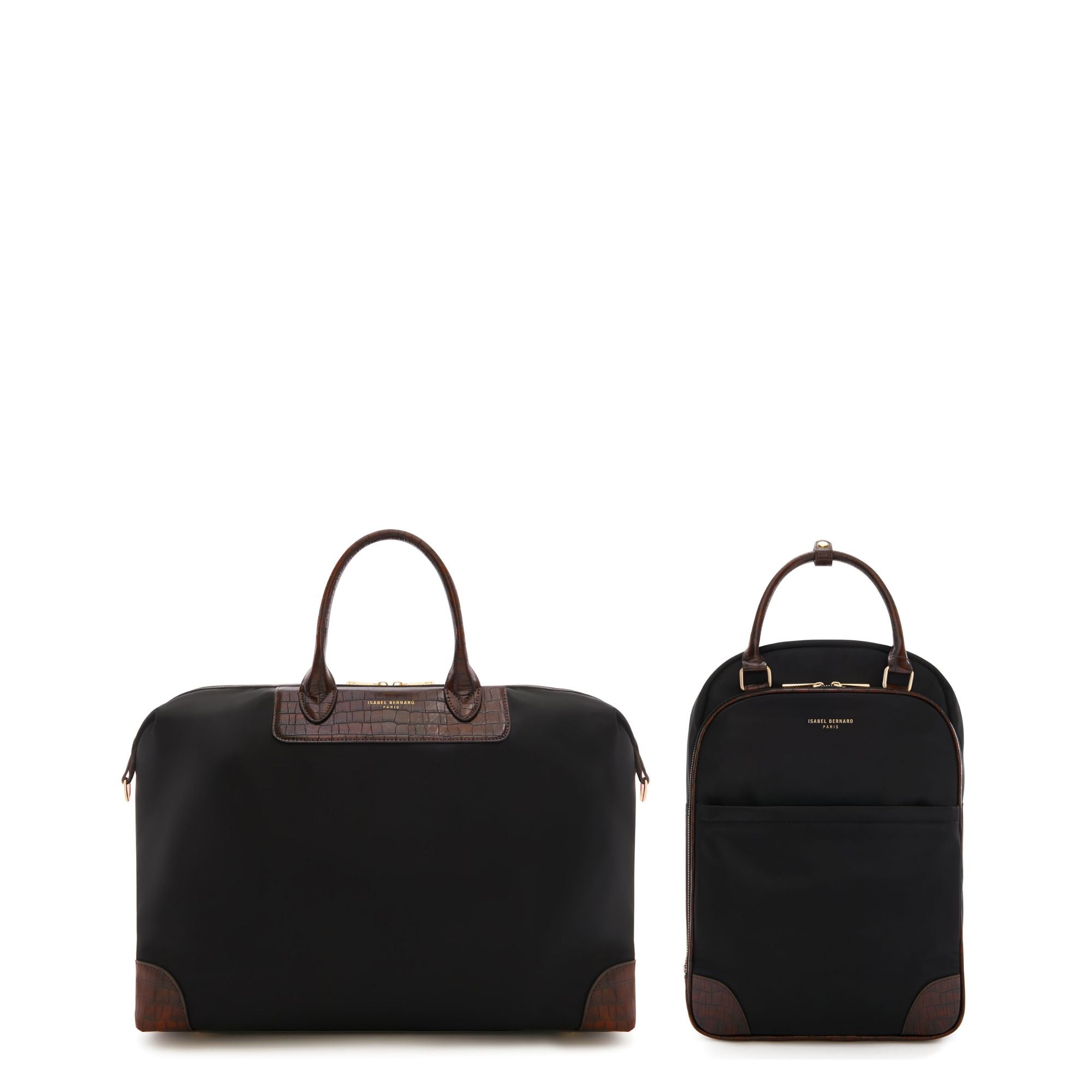 Cadeau d'Isabel black back pack and weekend bag small