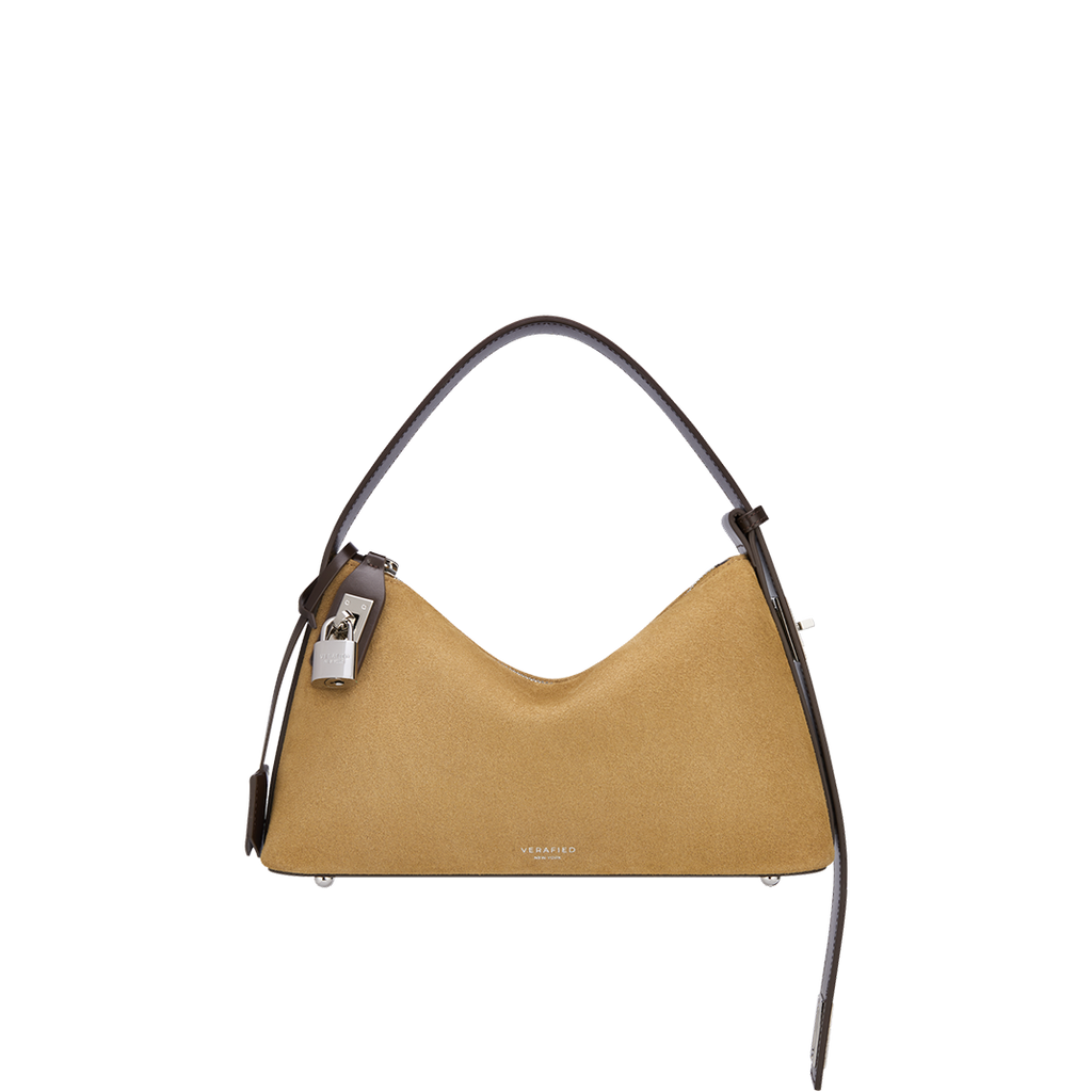 Silver Suede Hobo Bag