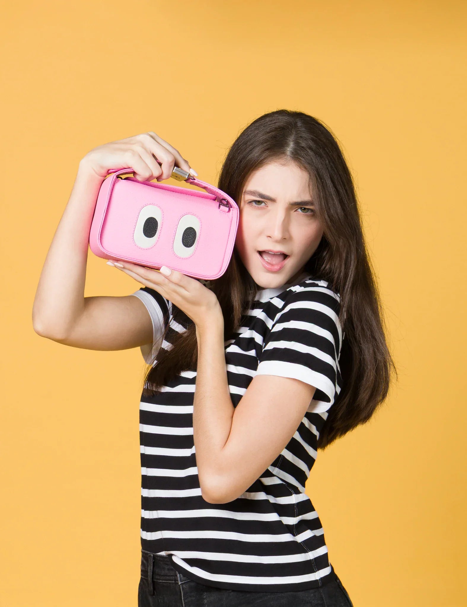 Benji Micro Crossbody Soft Neon Pink Leather Bag - Look Up 👀