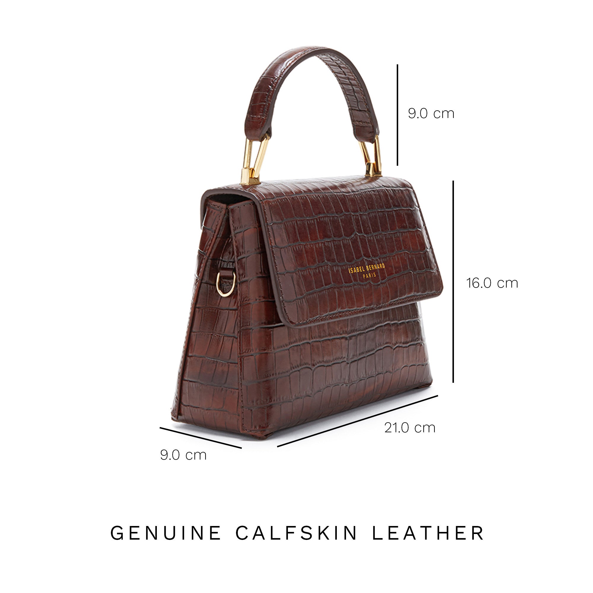 Cadeau d'Isabel croco brown calfskin leather handbag and wallet set