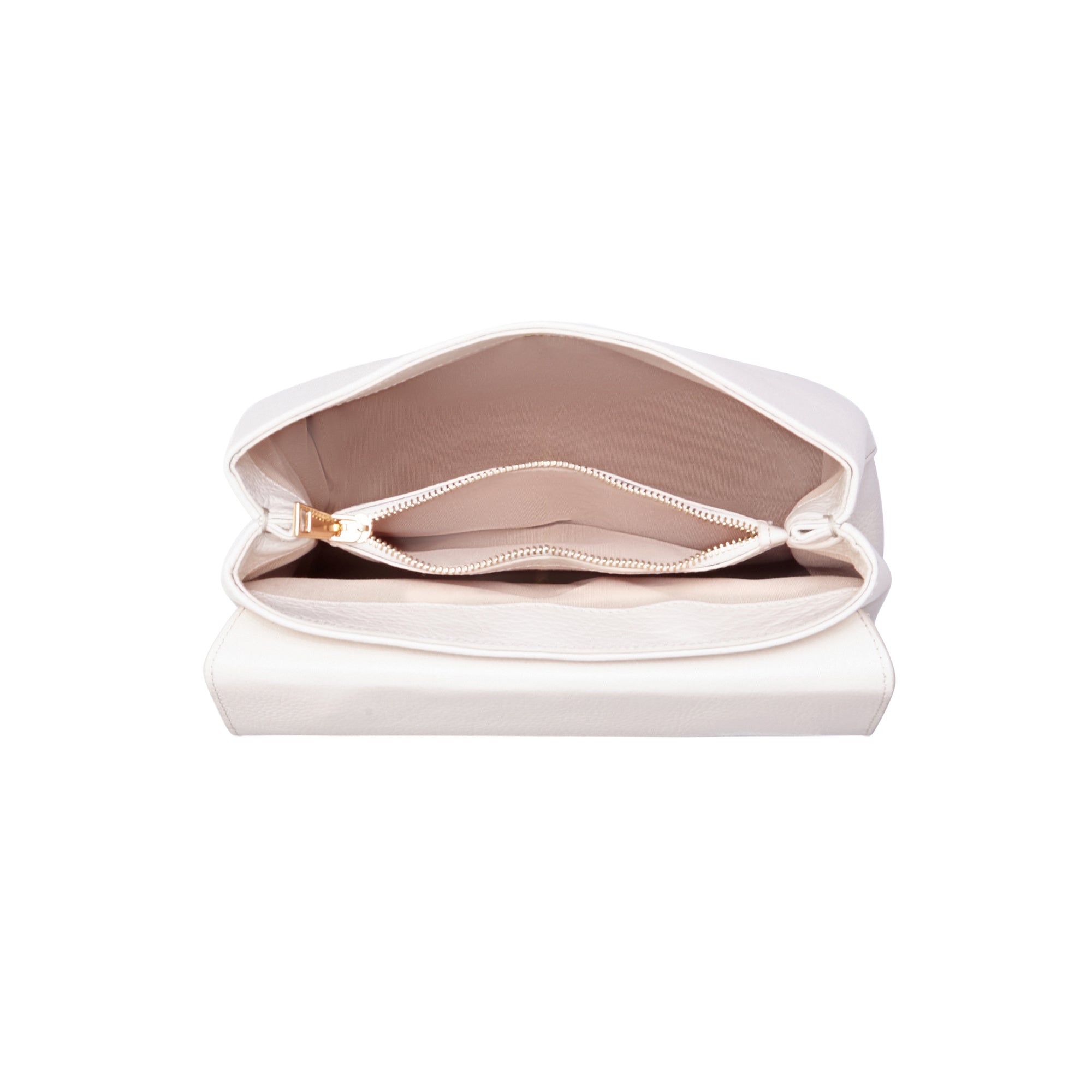 Femme Forte Heline cream calfskin leather handbag