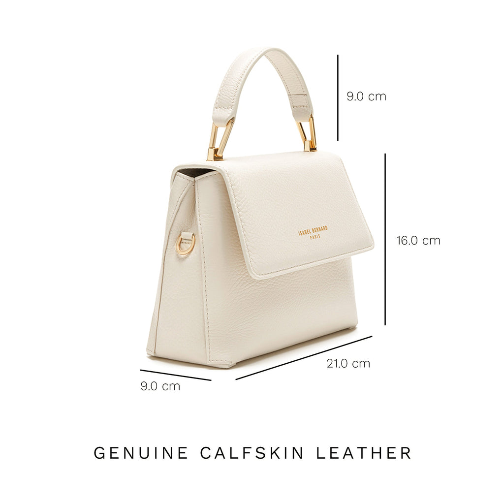 Femme Forte Heline cream calfskin leather handbag