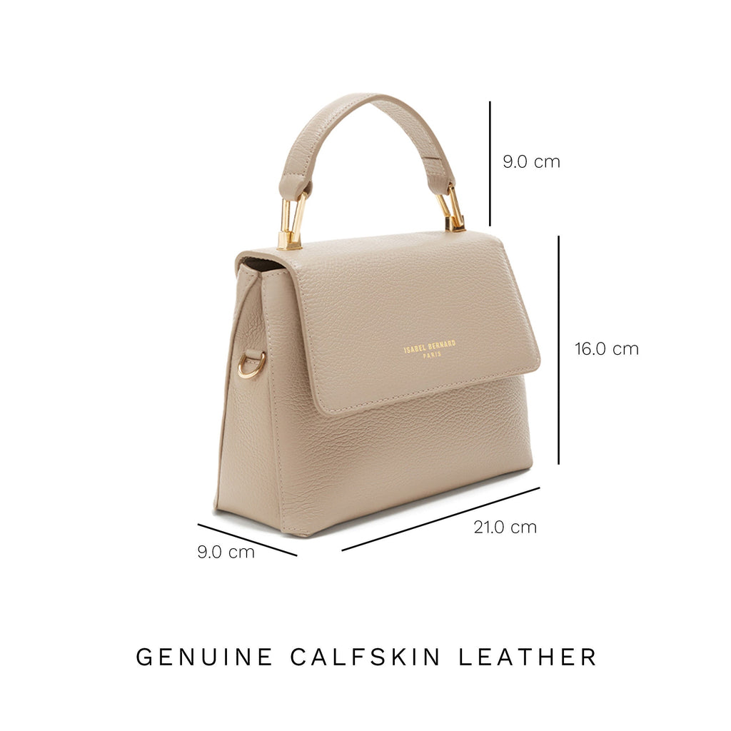 Cadeau d'Isabel taupe calfskin leather handbag and wallet set
