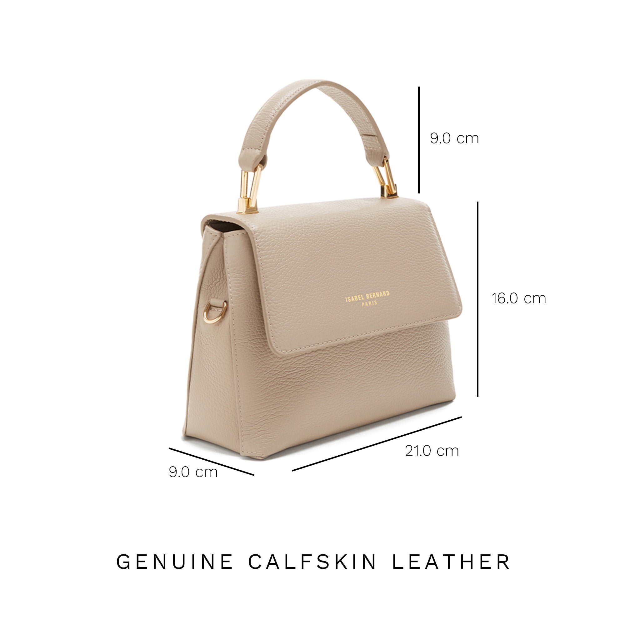 Cadeau d'Isabel taupe calfskin leather handbag and wallet set