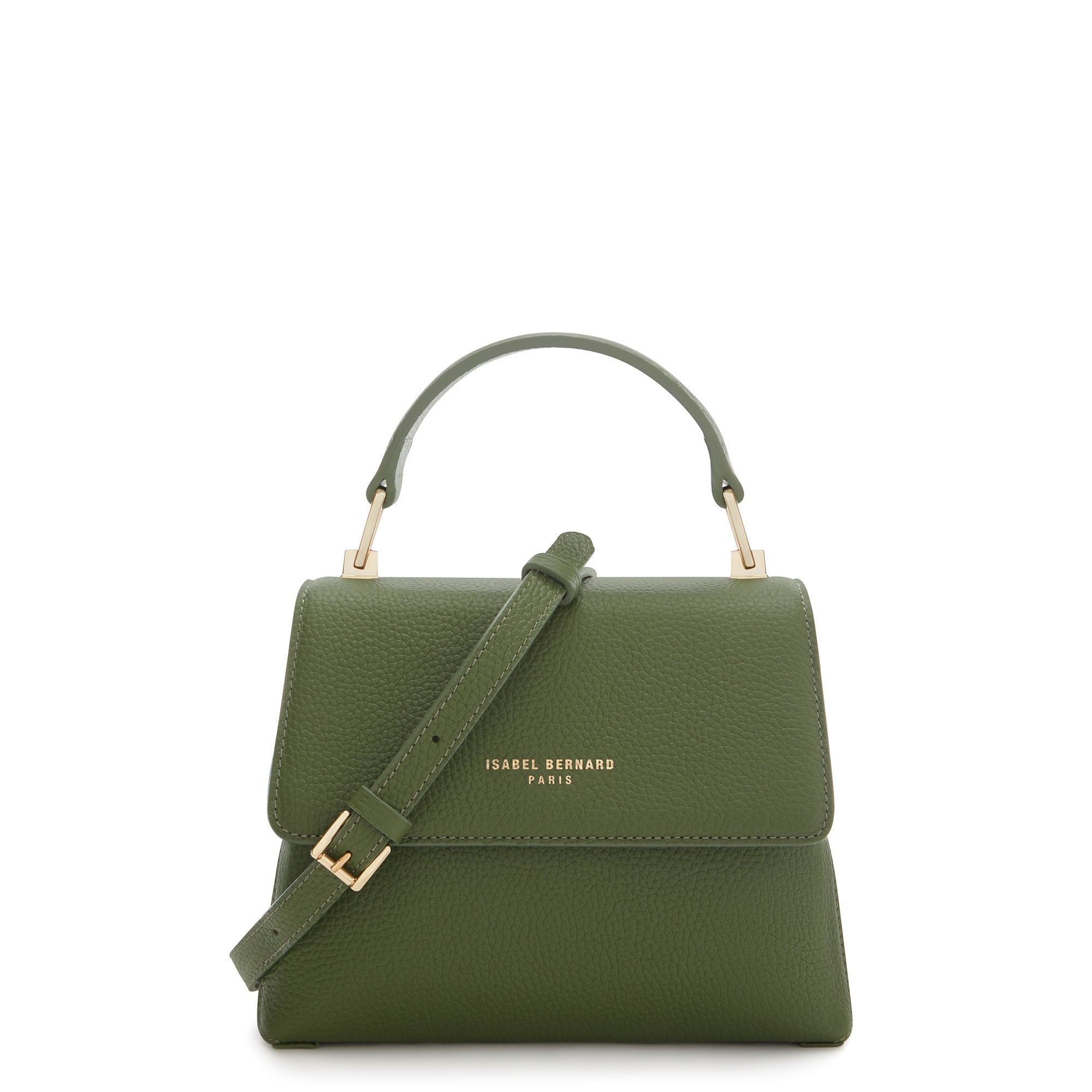 Femme Forte Heline green calfskin leather handbag