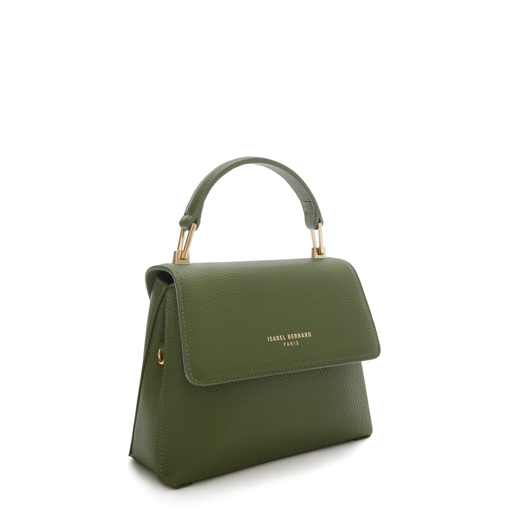 Femme Forte Heline green calfskin leather handbag