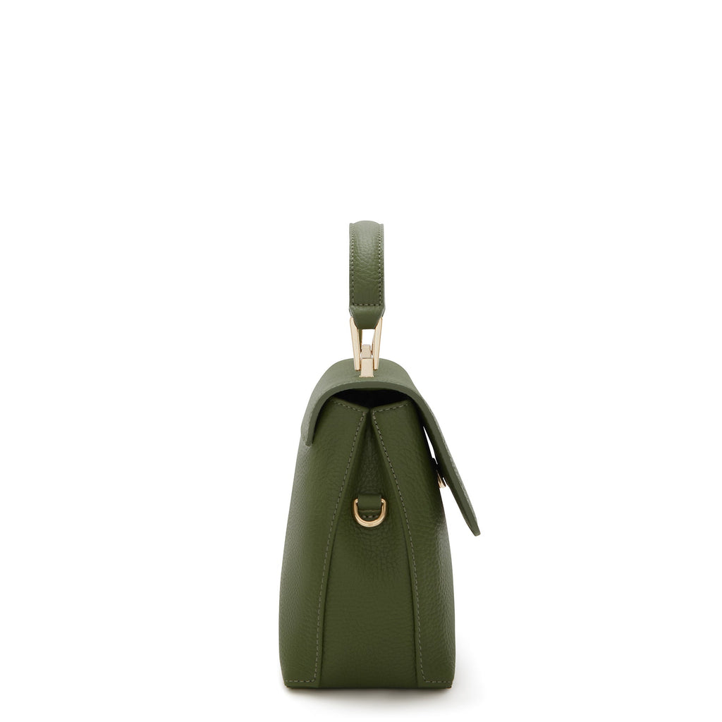 Femme Forte Heline green calfskin leather handbag