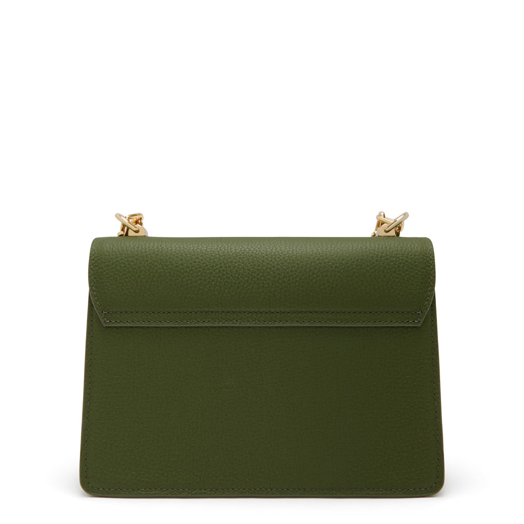 Femme Forte Valerie green calfskin leather shoulder bag